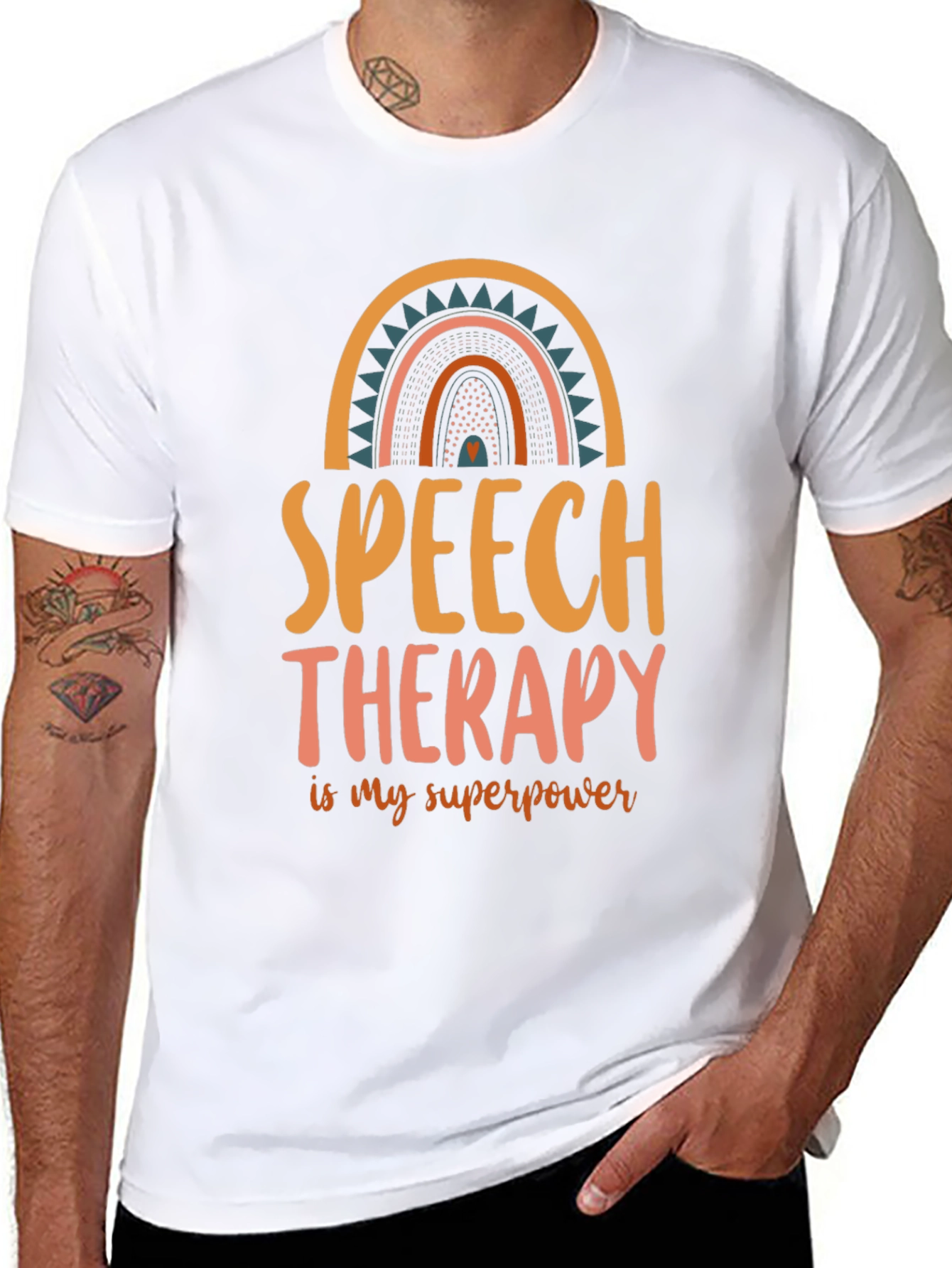 Black Speech Therapy Superpower T-Shirt view 8
