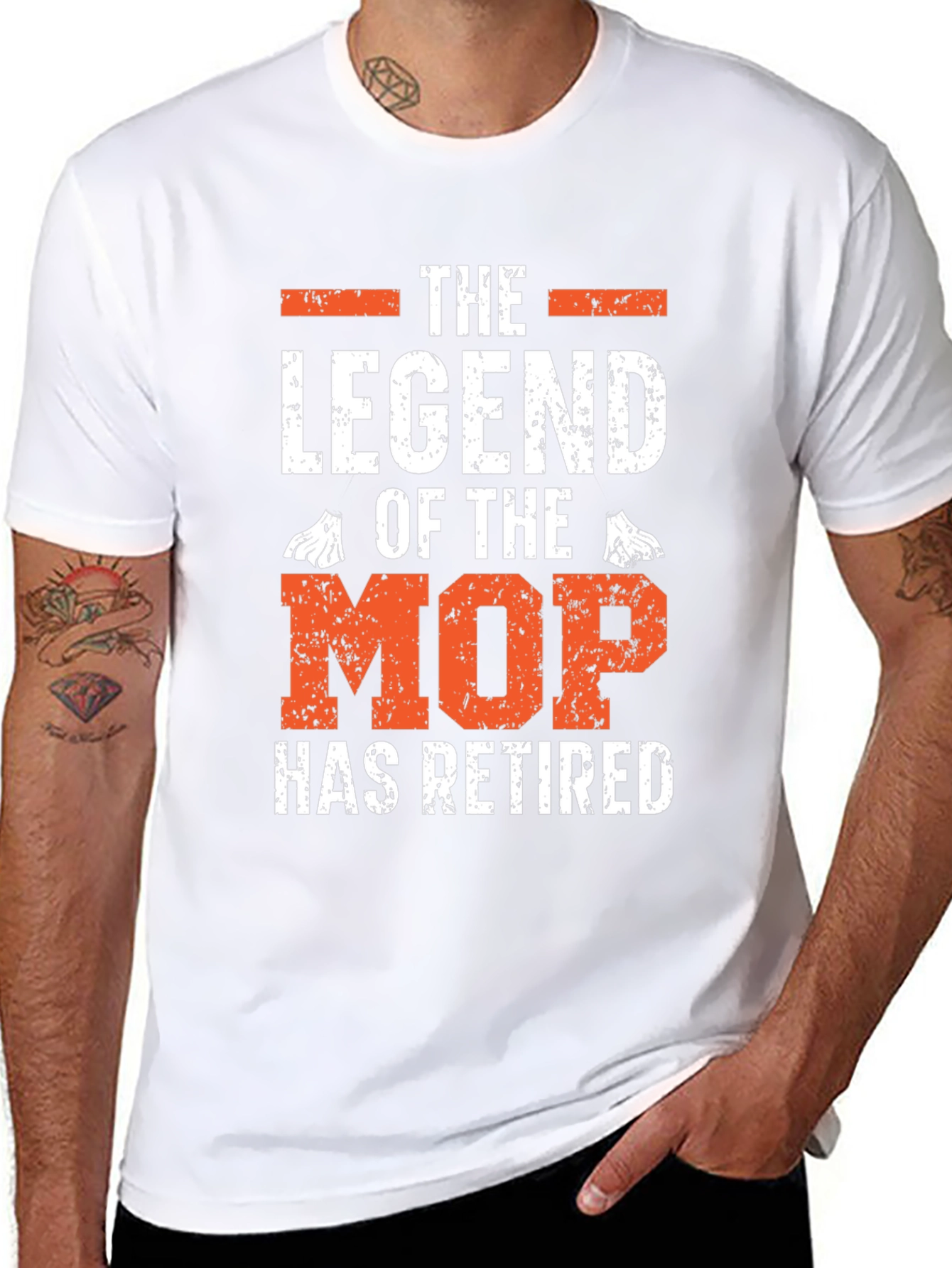 Black Retired Legend of the Mop Graphic T-Shirt view 8