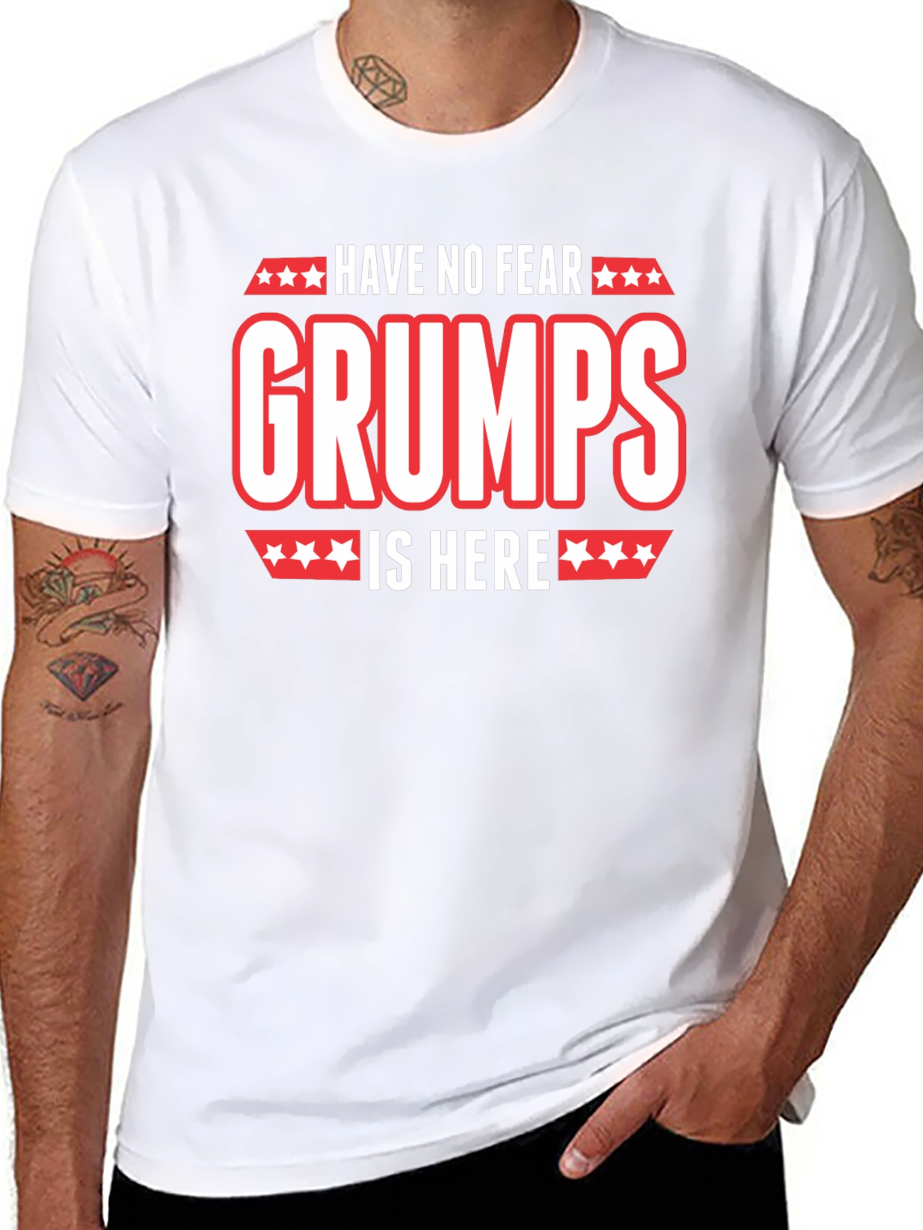 Black Have No Fear Grumps Is Here Funny T-Shirt view 8