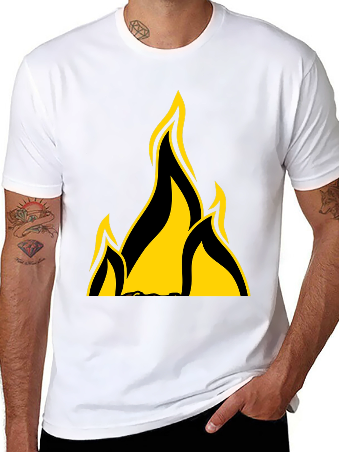 Black Flame Graphic Black T-Shirt view 8