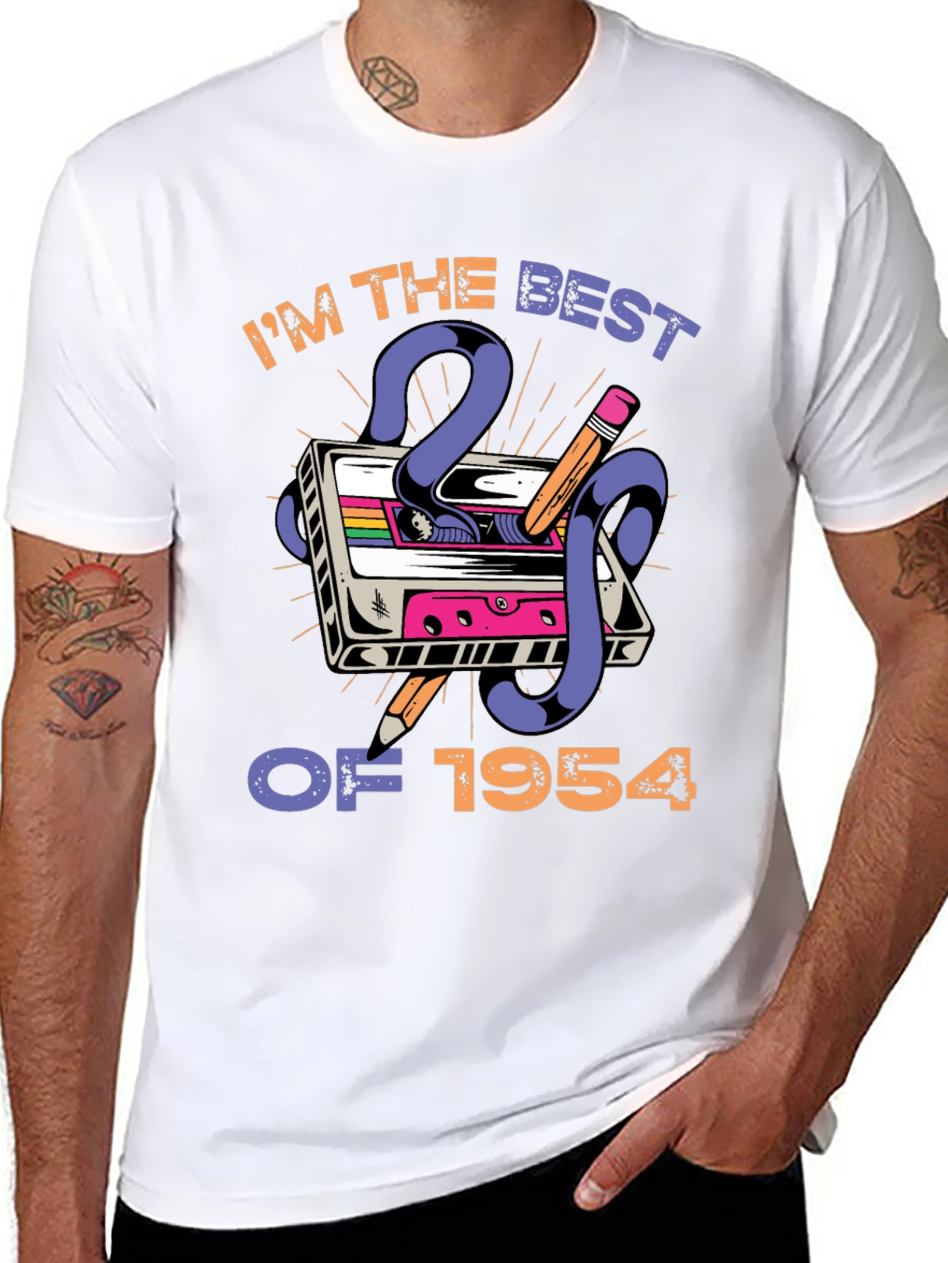 Black Best of 1954 Cassette Tape T-Shirt  view 8
