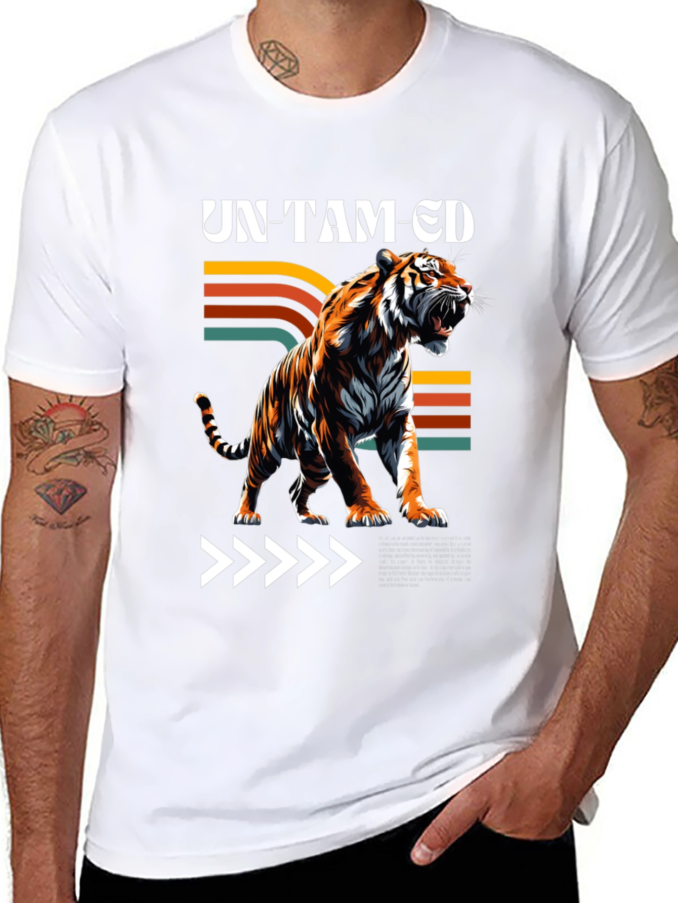Black Untamed Tiger Graphic T-Shirt view 8