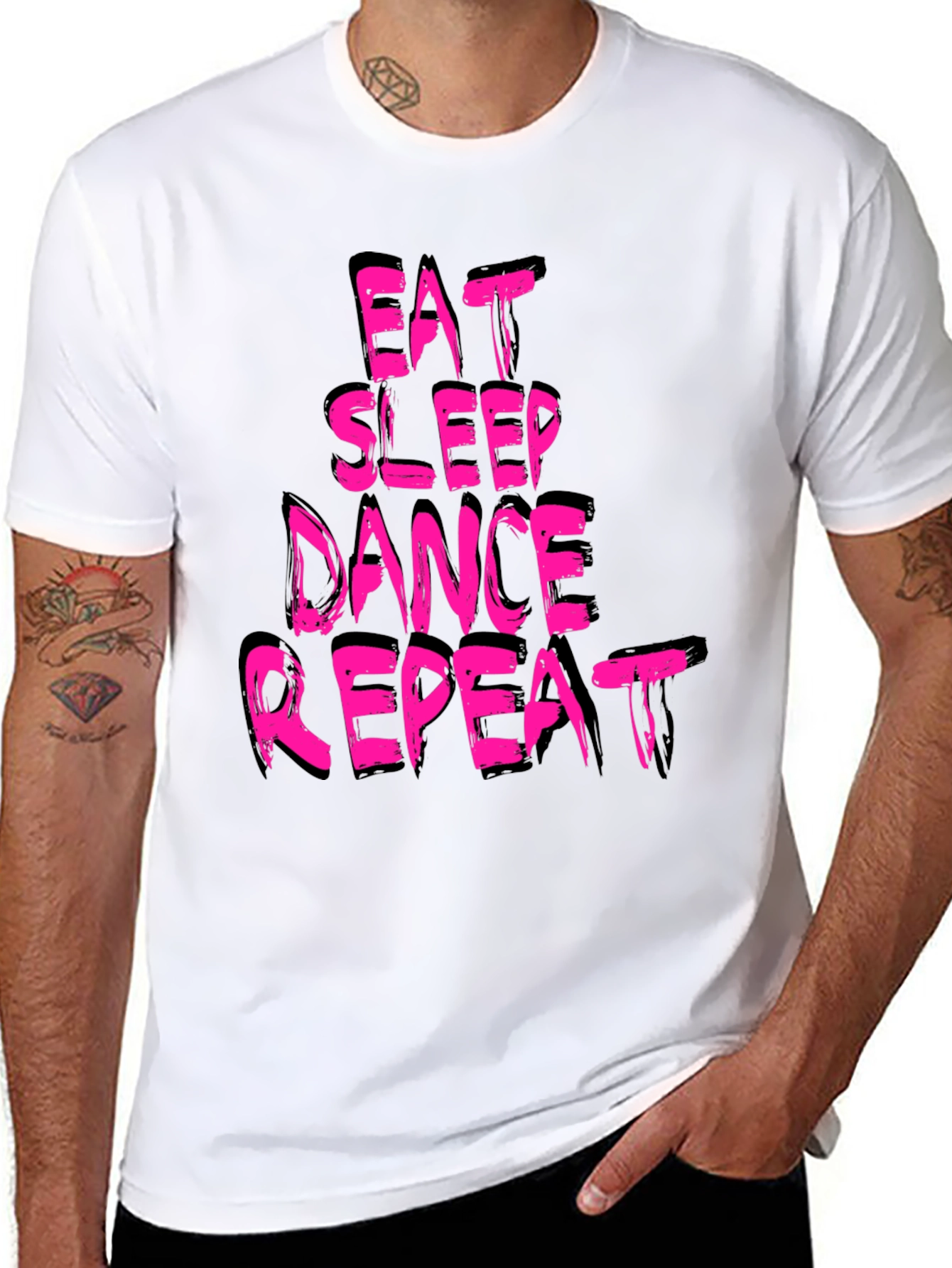 Black Eat Sleep Dance Repeat Graphic T-Shirt view 8