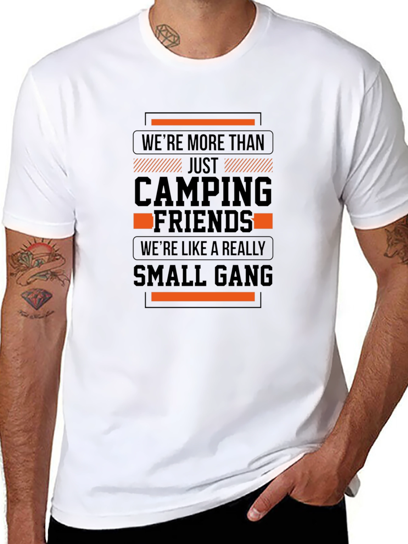 Black Camping Friends Small Gang Graphic Tee view 8