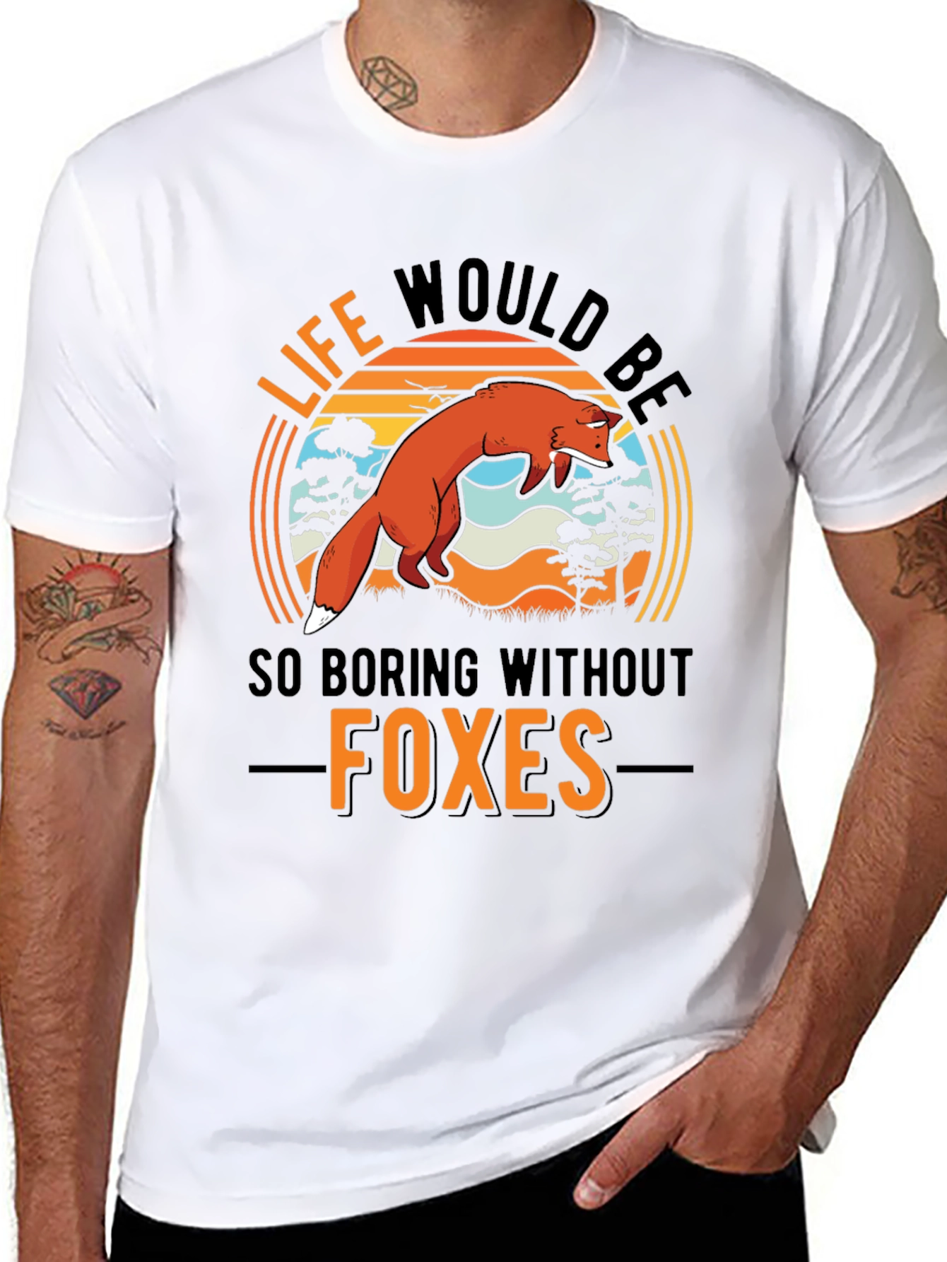 Black Life Would Be So Boring Without Foxes T-Shirt view 8