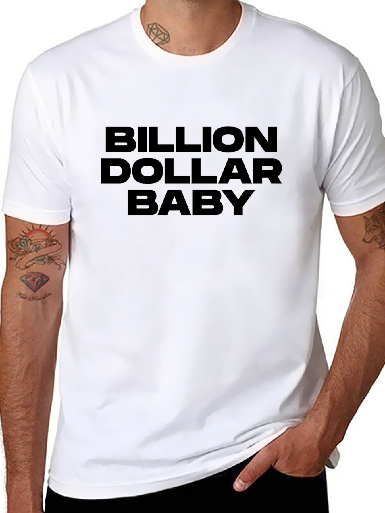 Black Billion Dollar Baby Graphic Tee - Black Cotton T-Shirt view 8