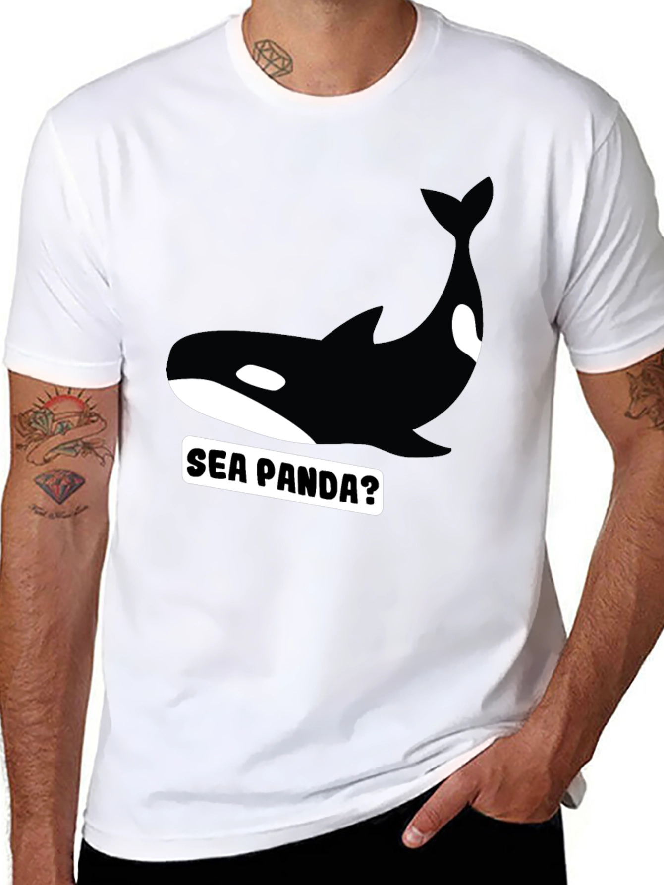 Sea Panda Graphic Tee - Black Orca T-Shirt - 8