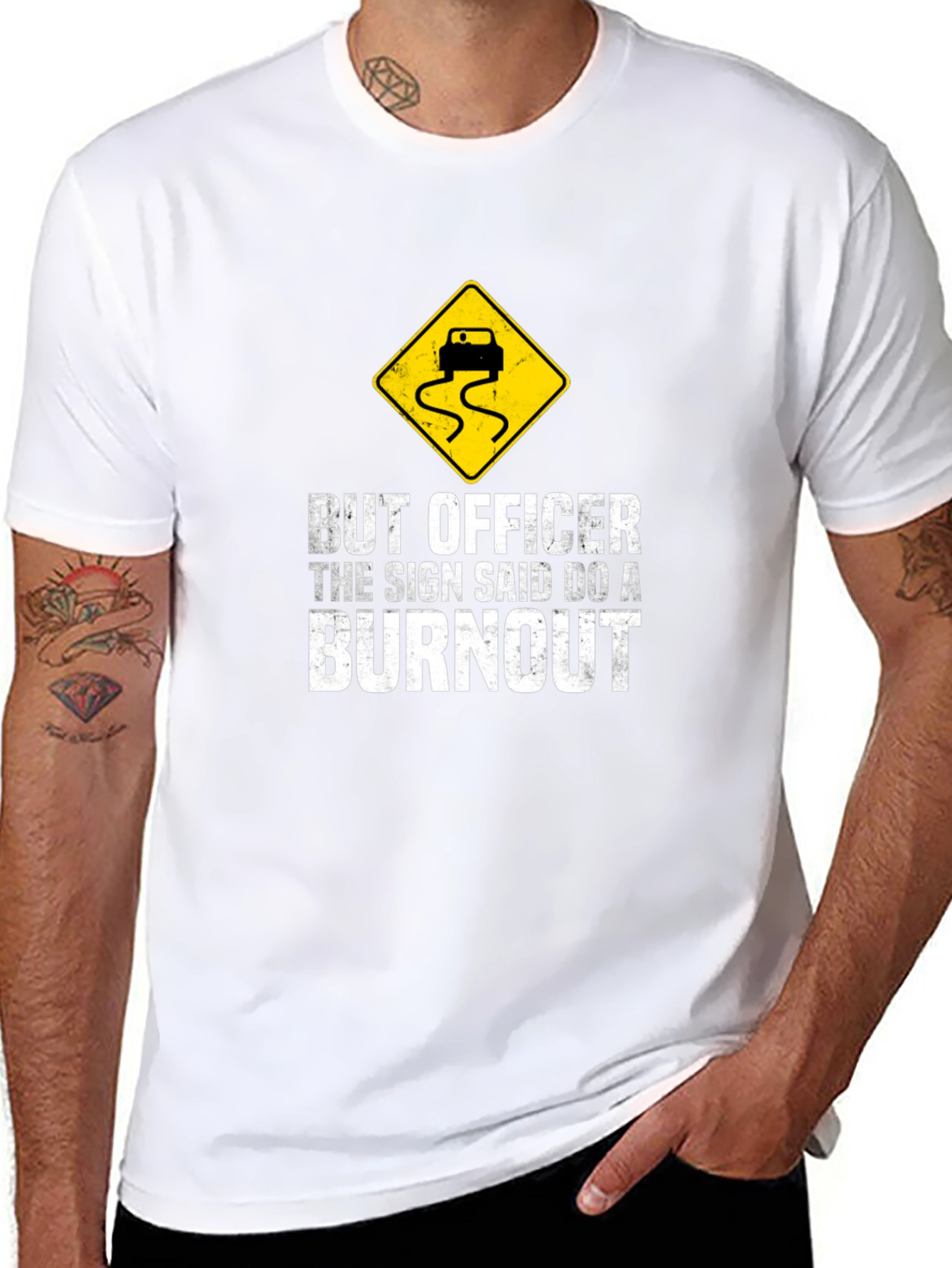 Black But Officer Burnout T-Shirt view 8