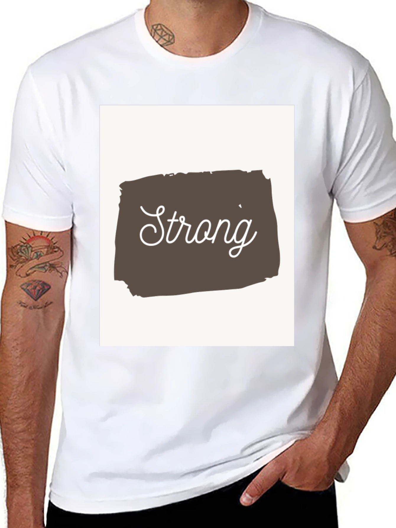 Black Strong Graphic Tee - Motivational Shirt view 8