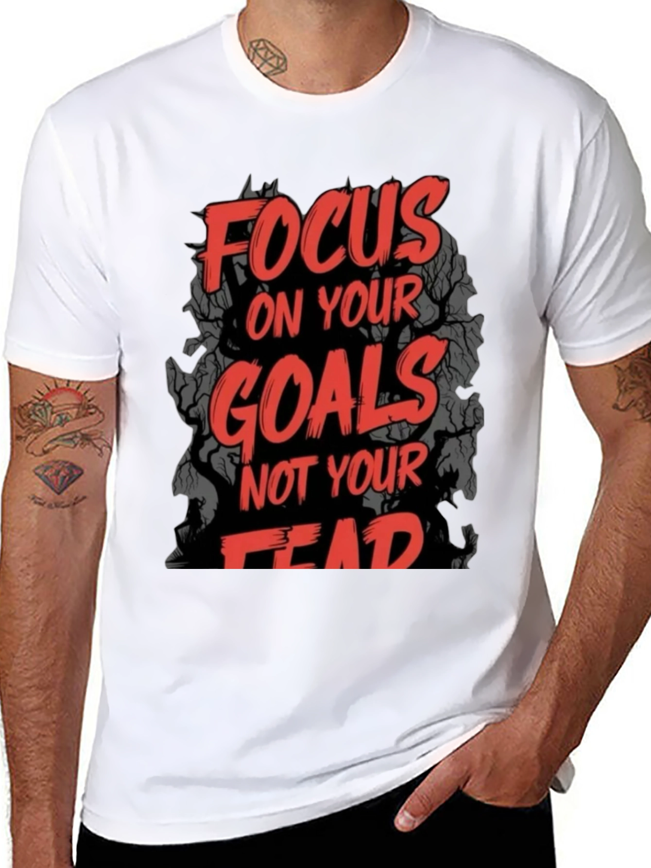 Black Focus on Goals Graphic T-Shirt view 8