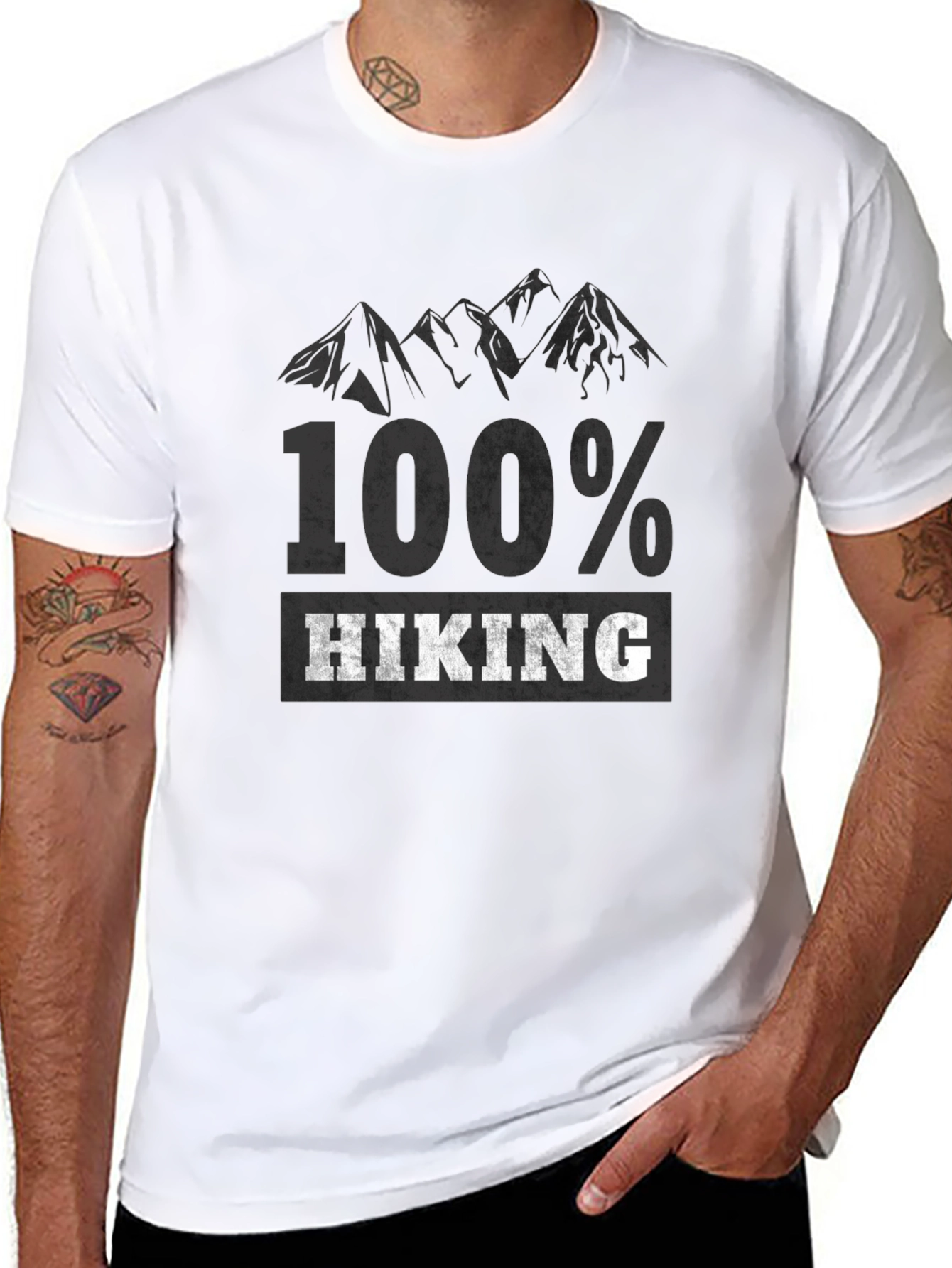 Black 100% Hiking Graphic T-Shirt - Outdoor Adventure view 8