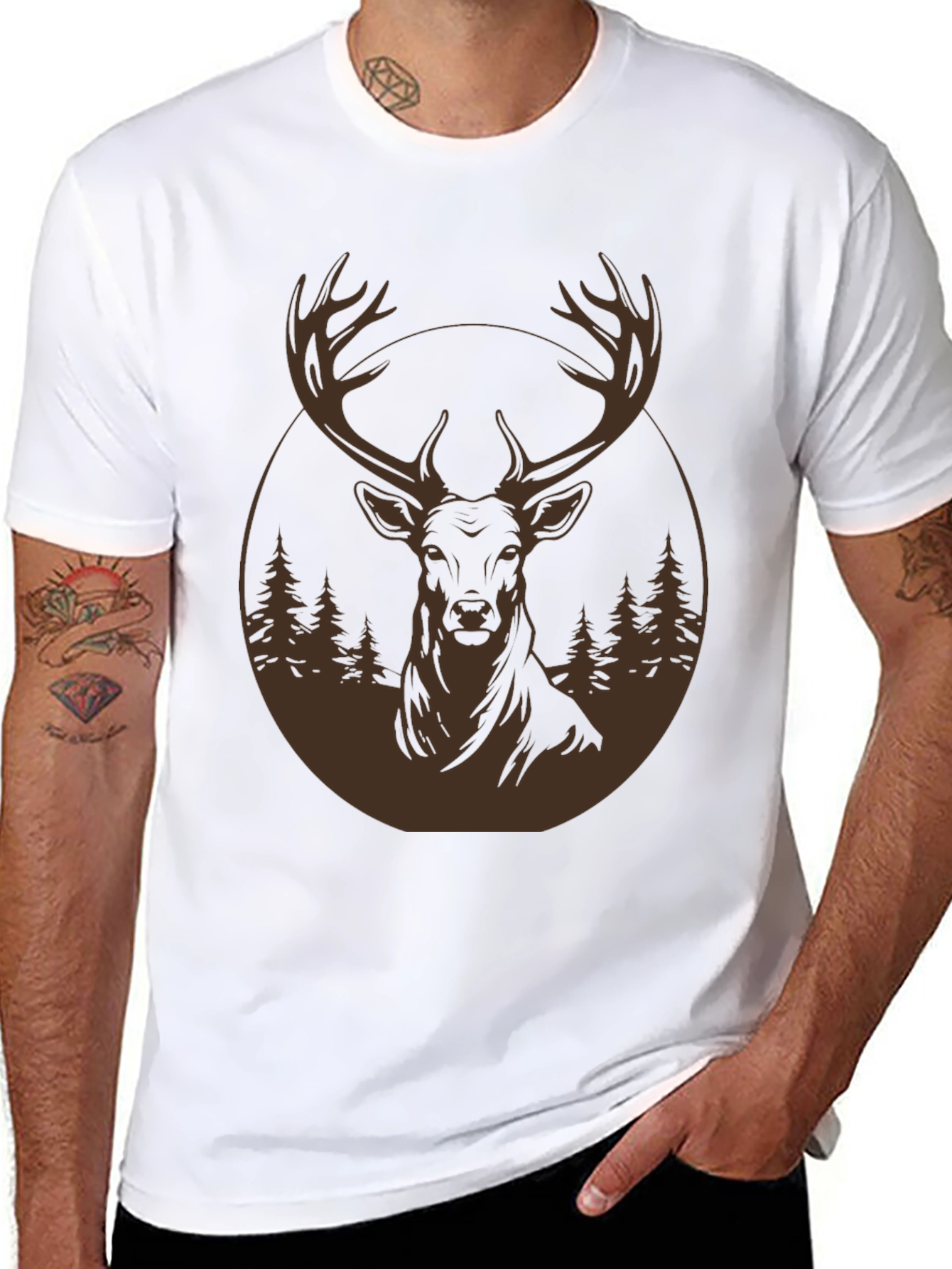Deer Forest Graphic T-Shirt - 8