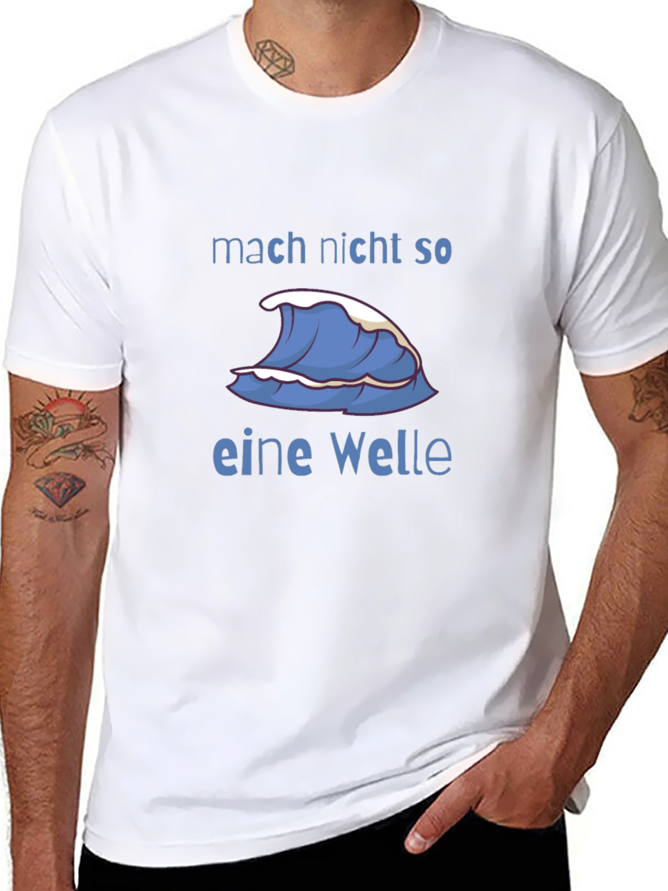 Black Mach Nicht So Eine Welle T-Shirt - Black Cotton Graphic Tee view 8