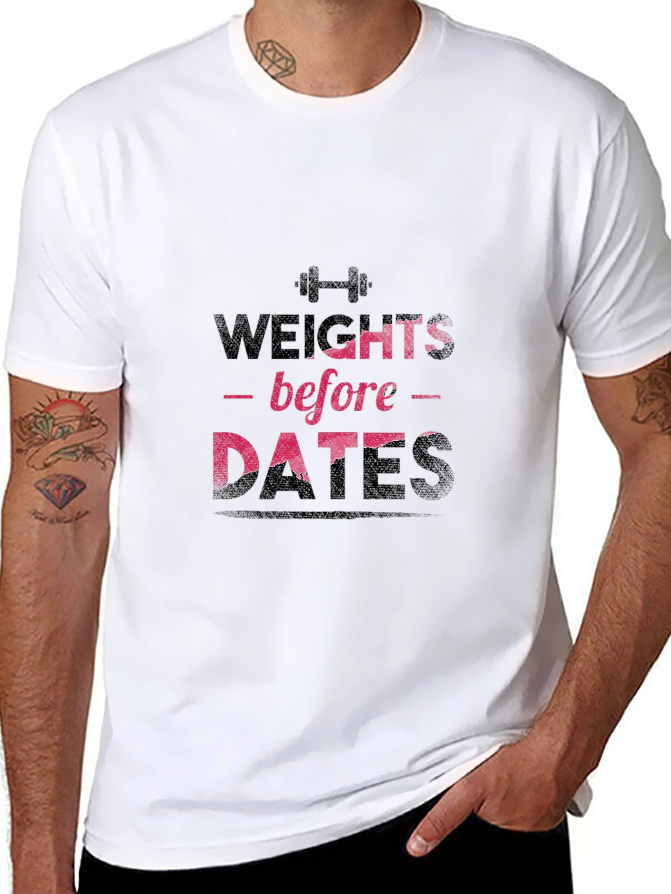 Black Weights Before Dates Graphic Tee view 8