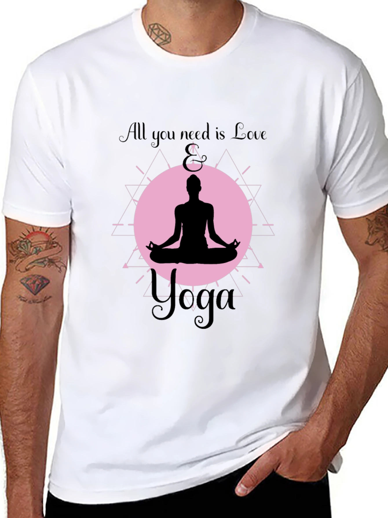 Black Yoga Love Graphic T-Shirt - Meditate in Style view 8