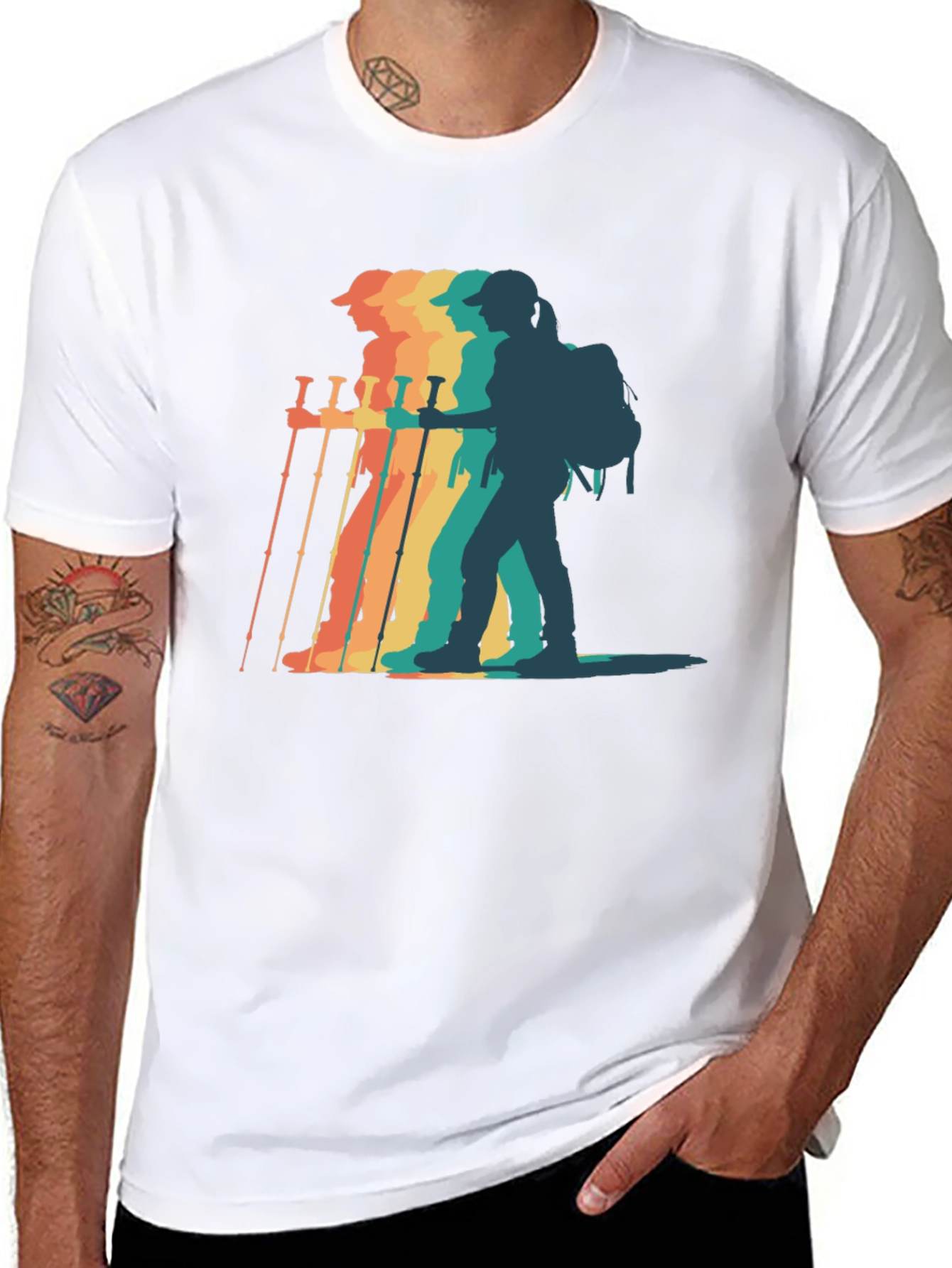 Black Retro Hiker Graphic T-Shirt - Adventure Ready! view 8