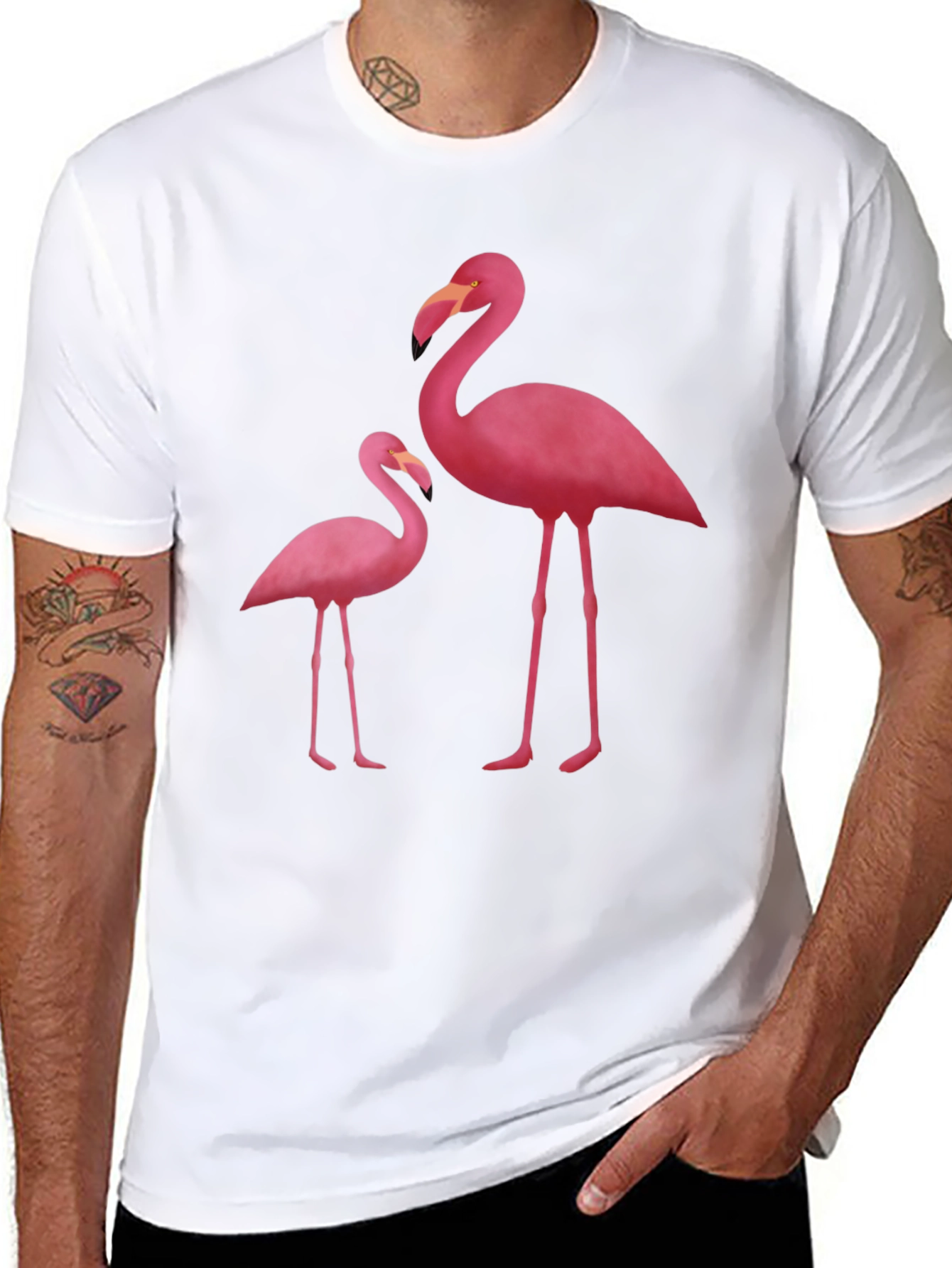 Black Flamingo Graphic Tee - Black Cotton Blend view 8