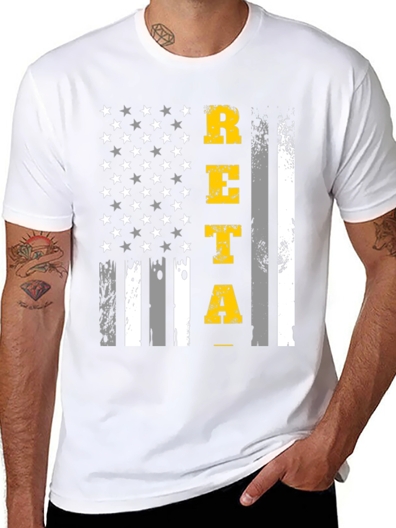 Black Patriotic RETA Graphic T-Shirt - Black view 8