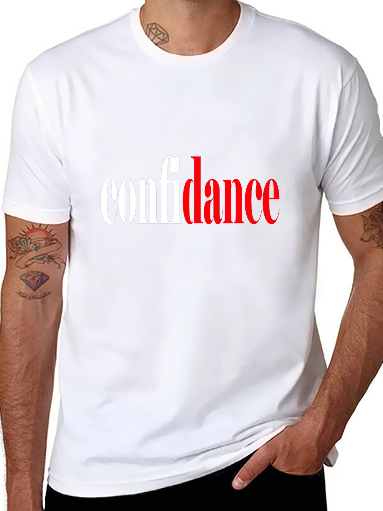 Black Confidence T-Shirt - Black Cotton Blend view 8