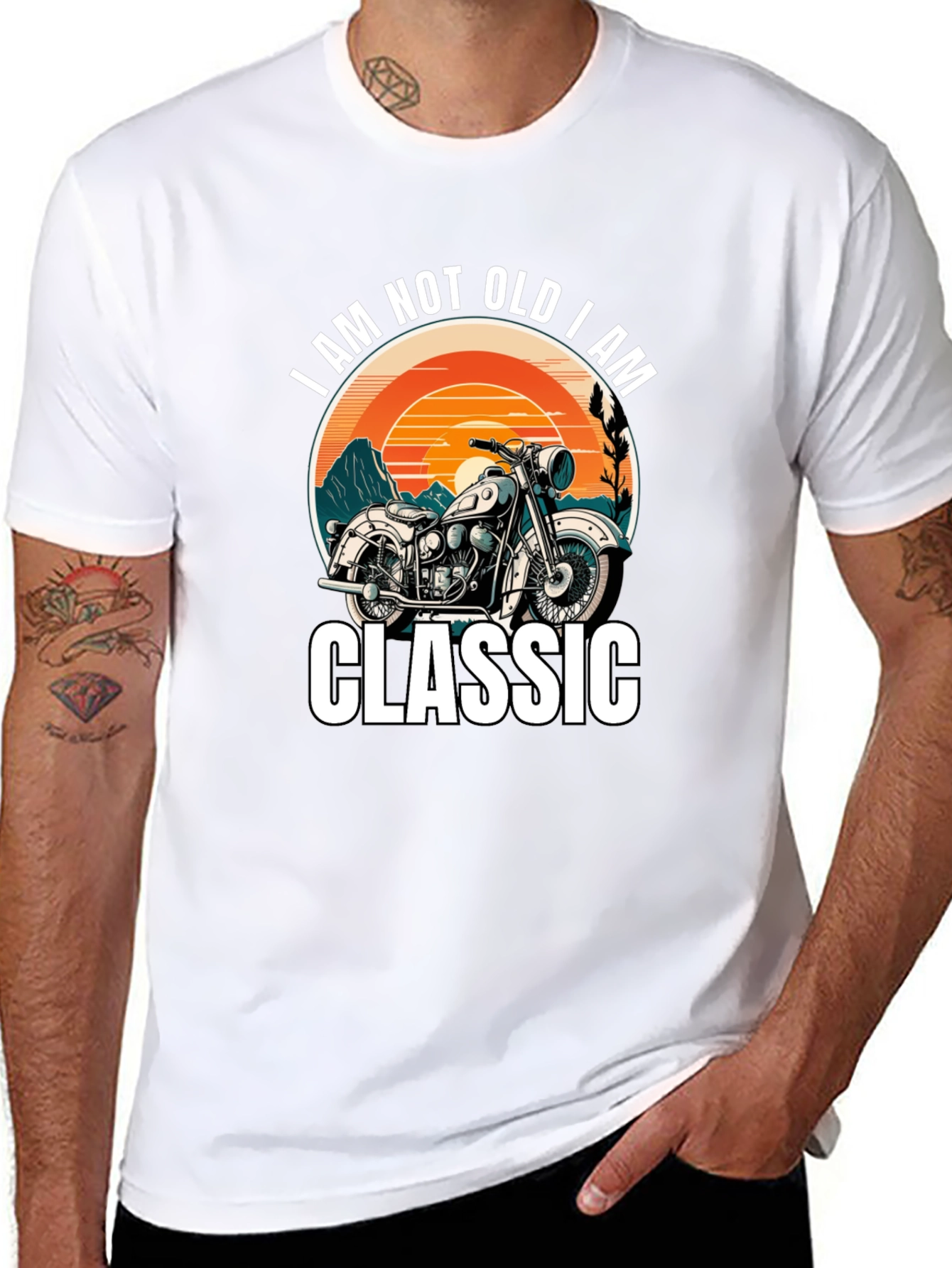Black Classic Motorcycle T-Shirt - I Am Not Old view 8