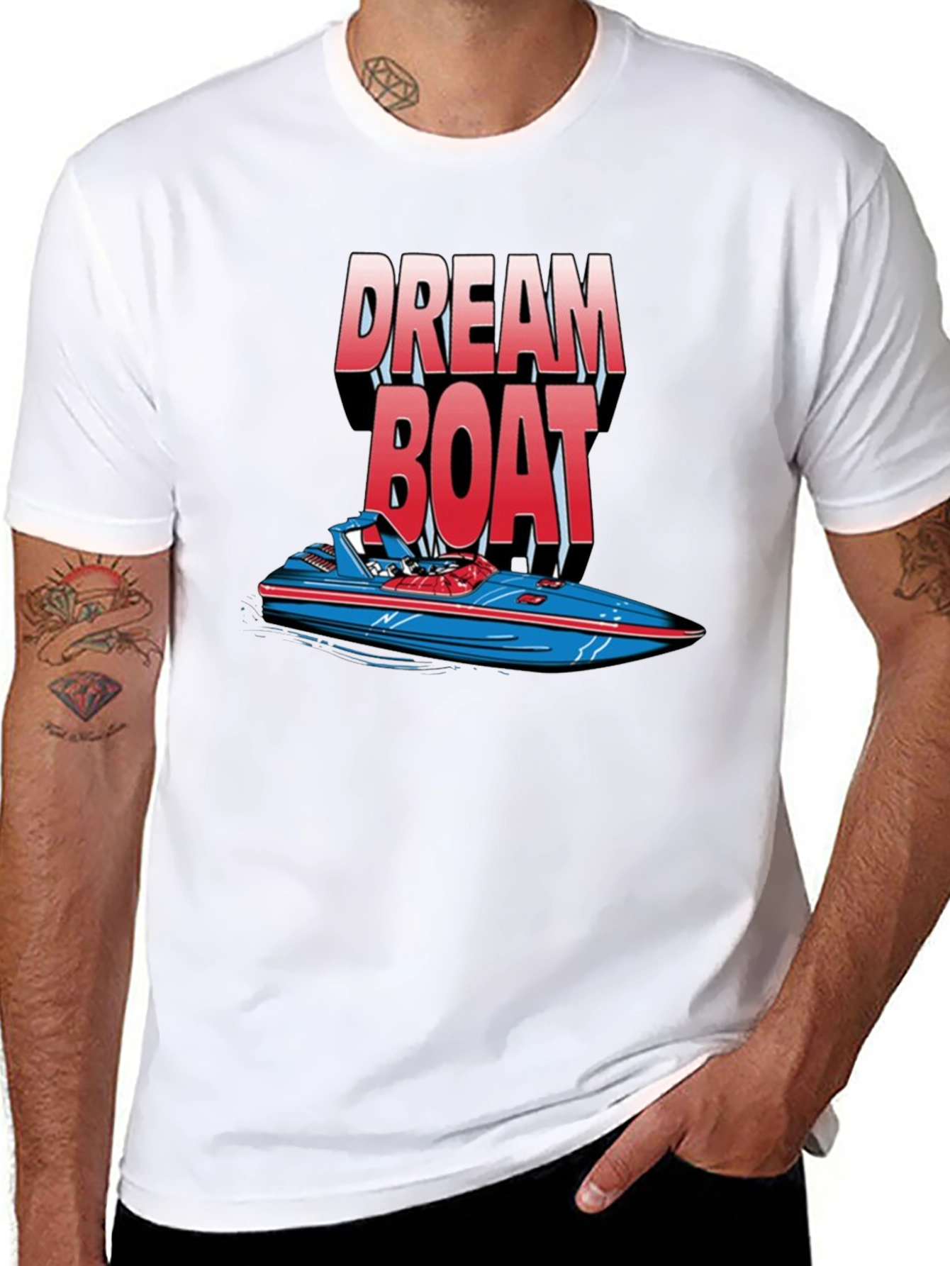 Black Dream Boat Graphic T-Shirt - Black Cotton Tee view 8