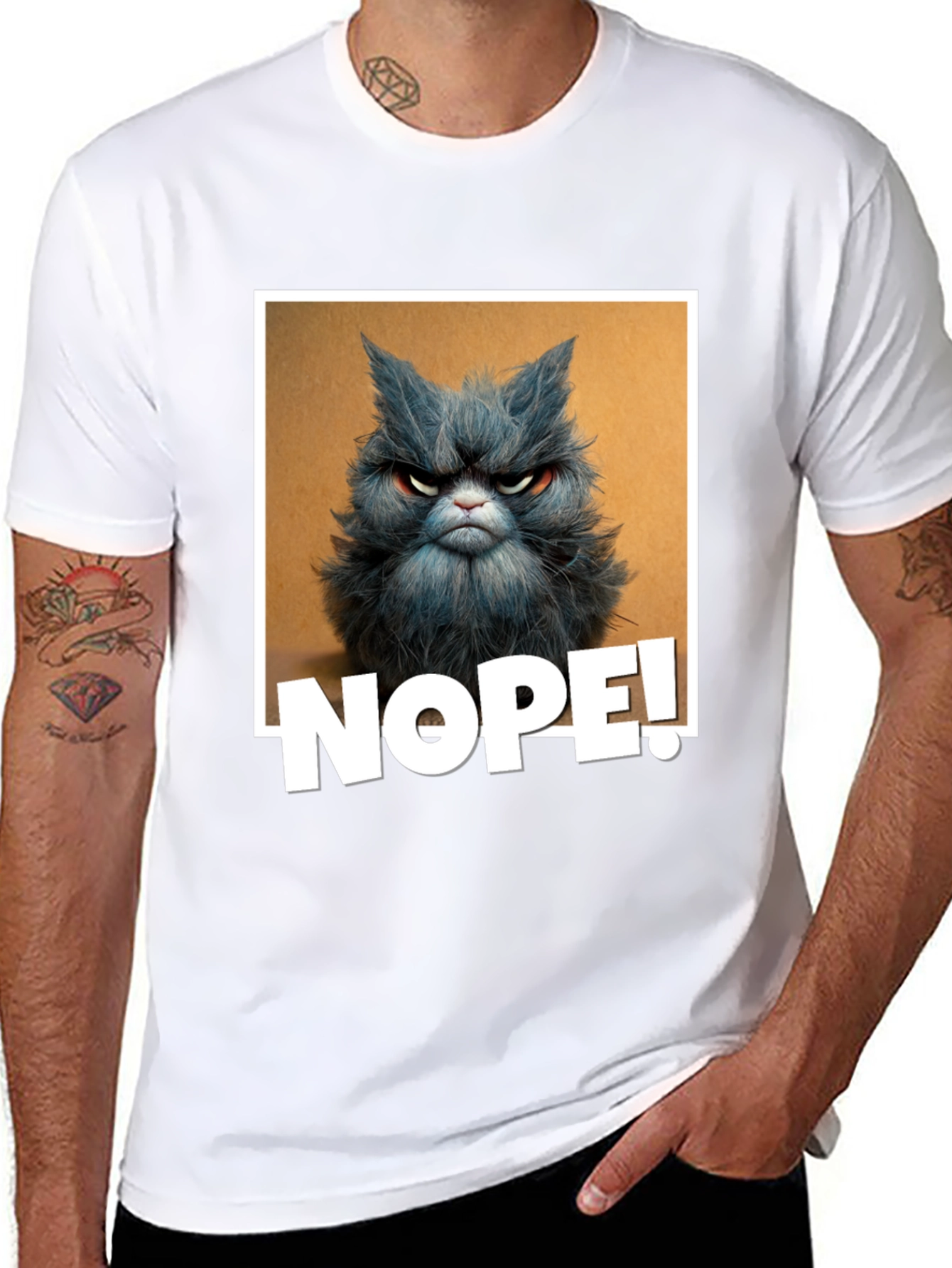 Black Grumpy Cat "NOPE!" Graphic Tee view 8