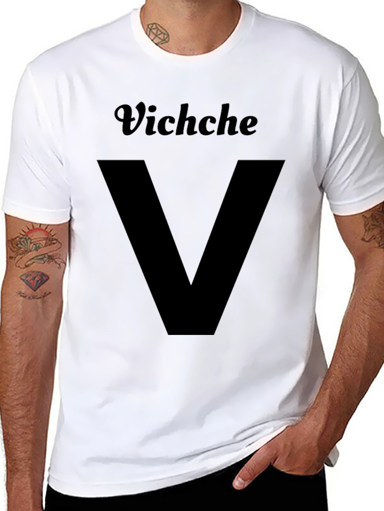 Black Vichche V Graphic T-Shirt - Black view 8