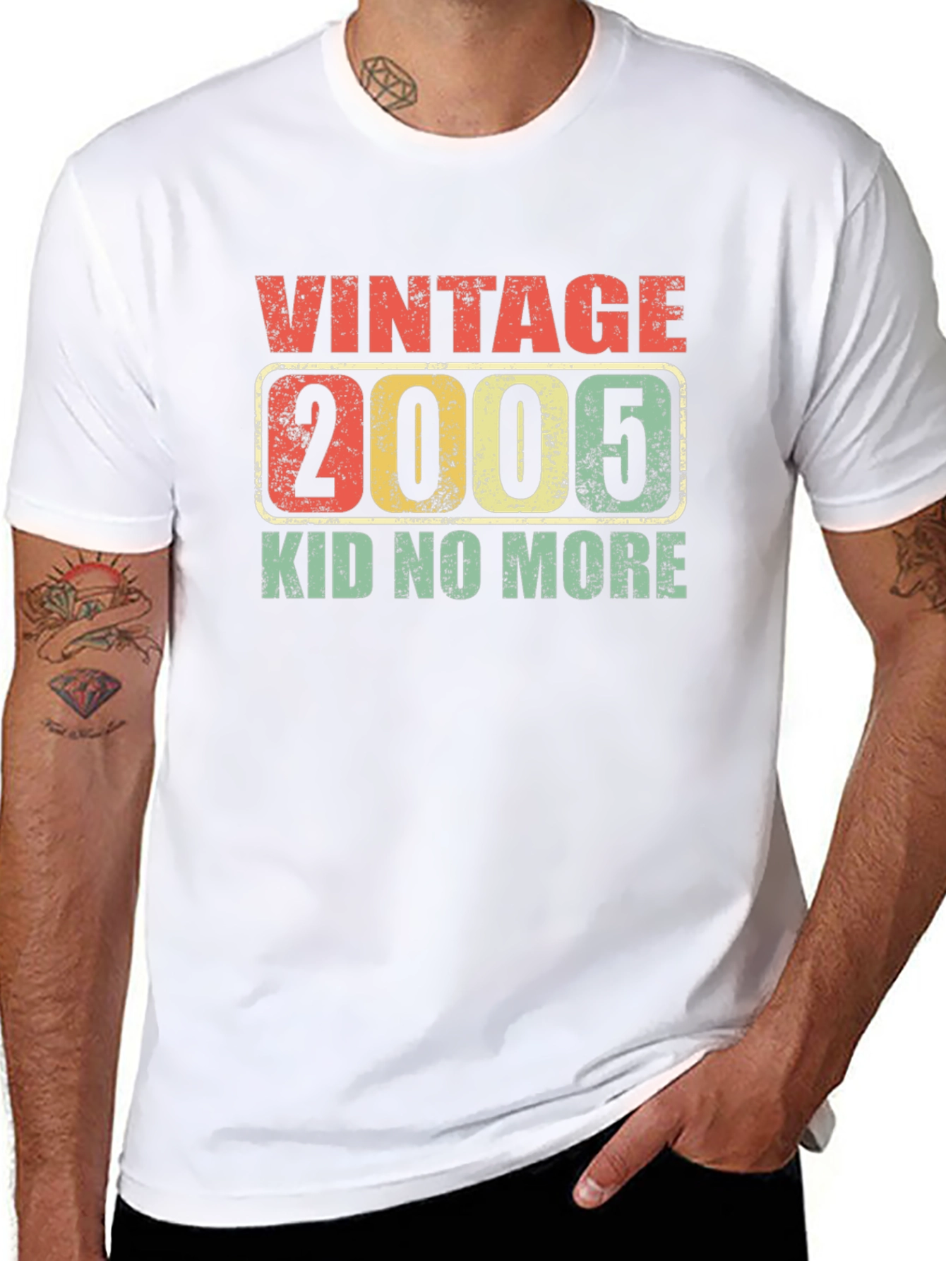 Black Vintage 2005 Birthday T-Shirt - Kid No More! view 8