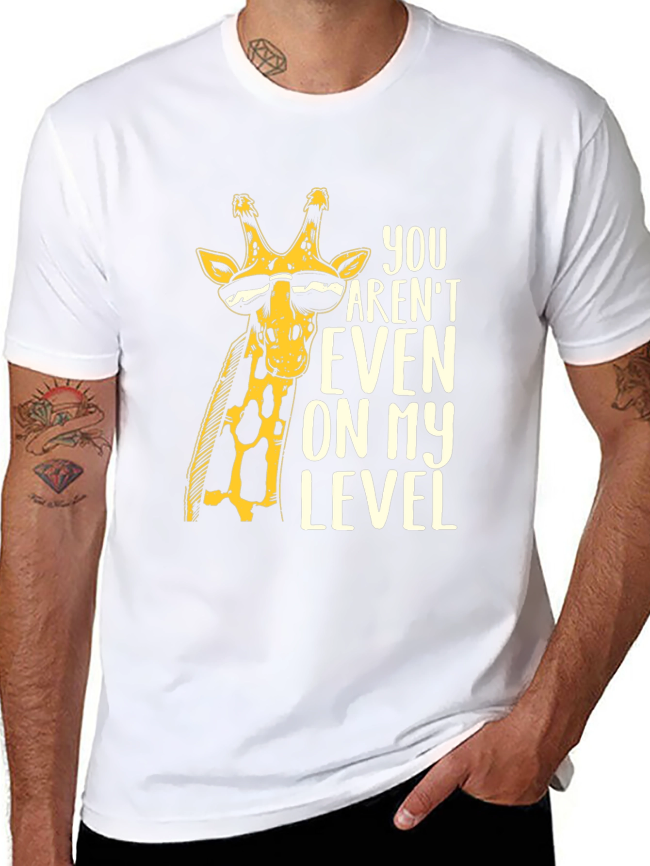 Black Funny Giraffe T-Shirt - You Aren't On My Level view 8