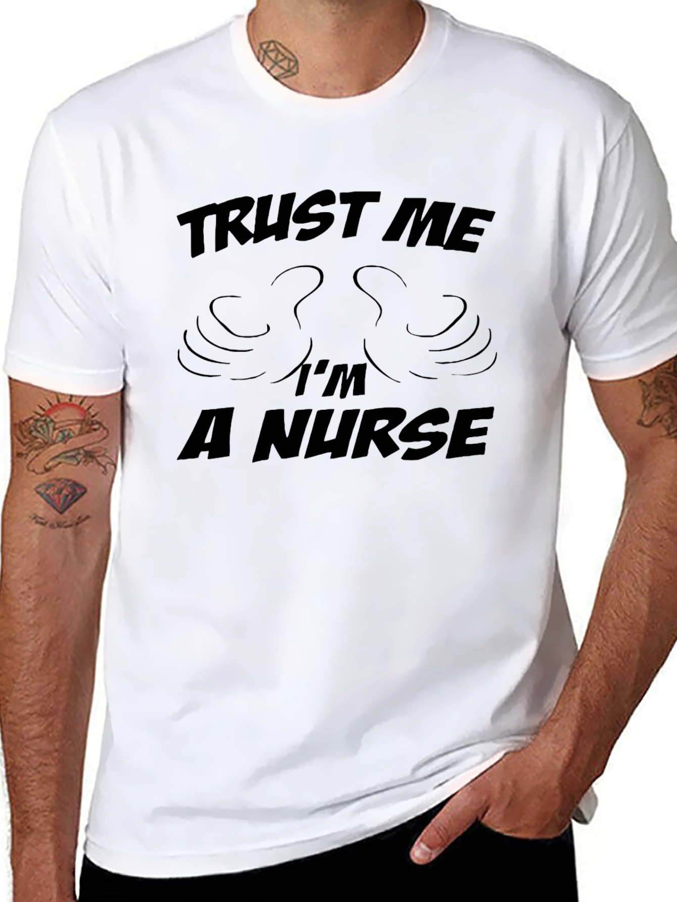 Black Trust Me I'm a Nurse T-Shirt view 8