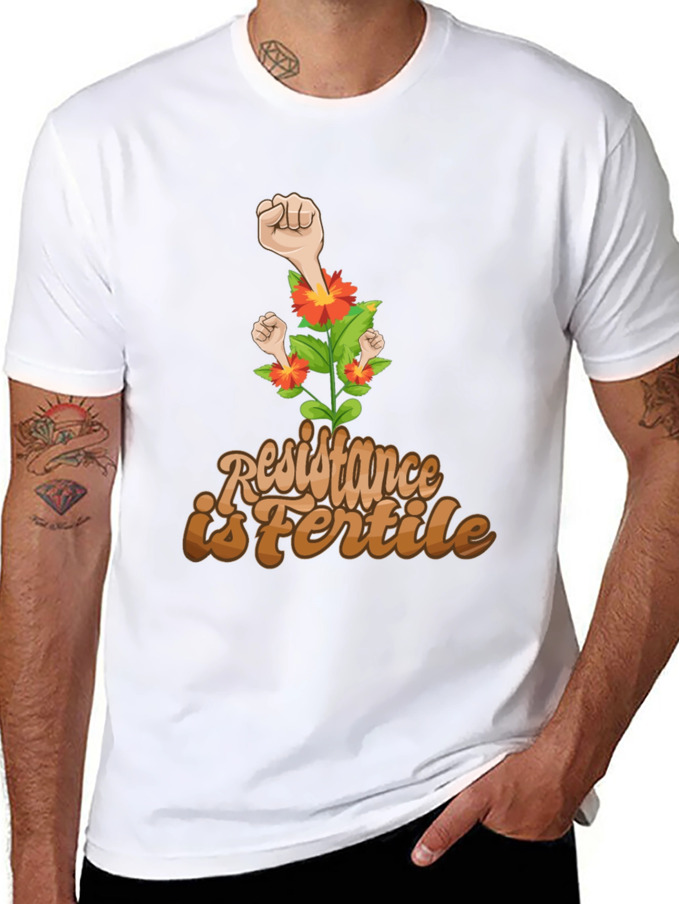 Black Resistance Is Fertile Graphic Tee view 8