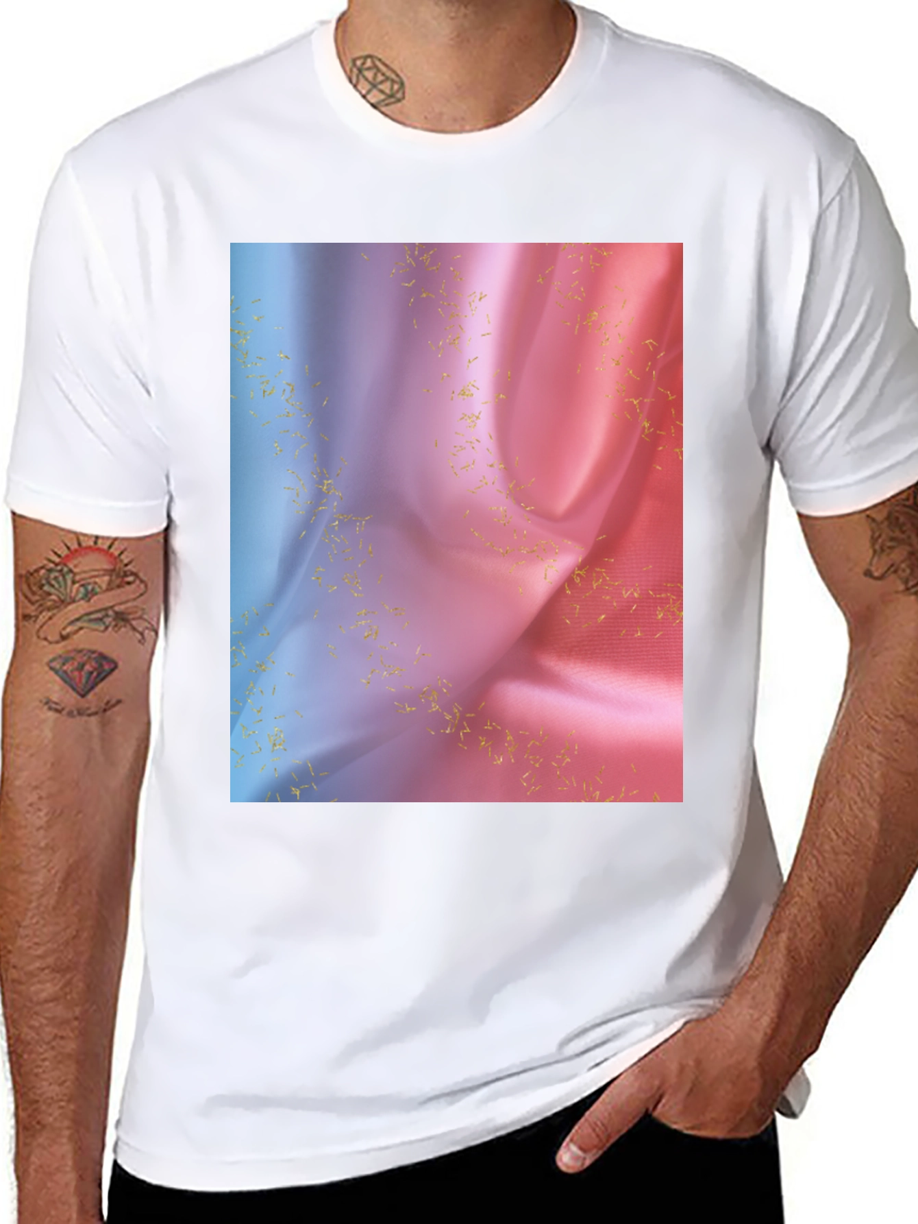 Black Silk Gradient T-Shirt view 8