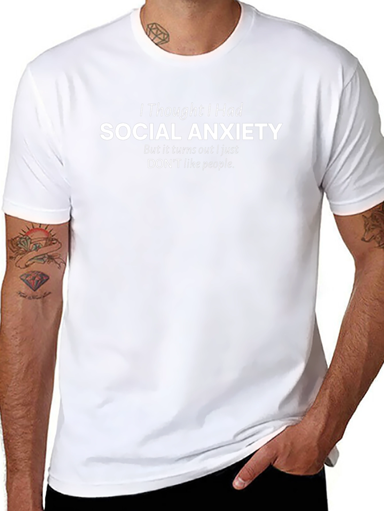 Black Social Anxiety Sarcastic T-Shirt view 8