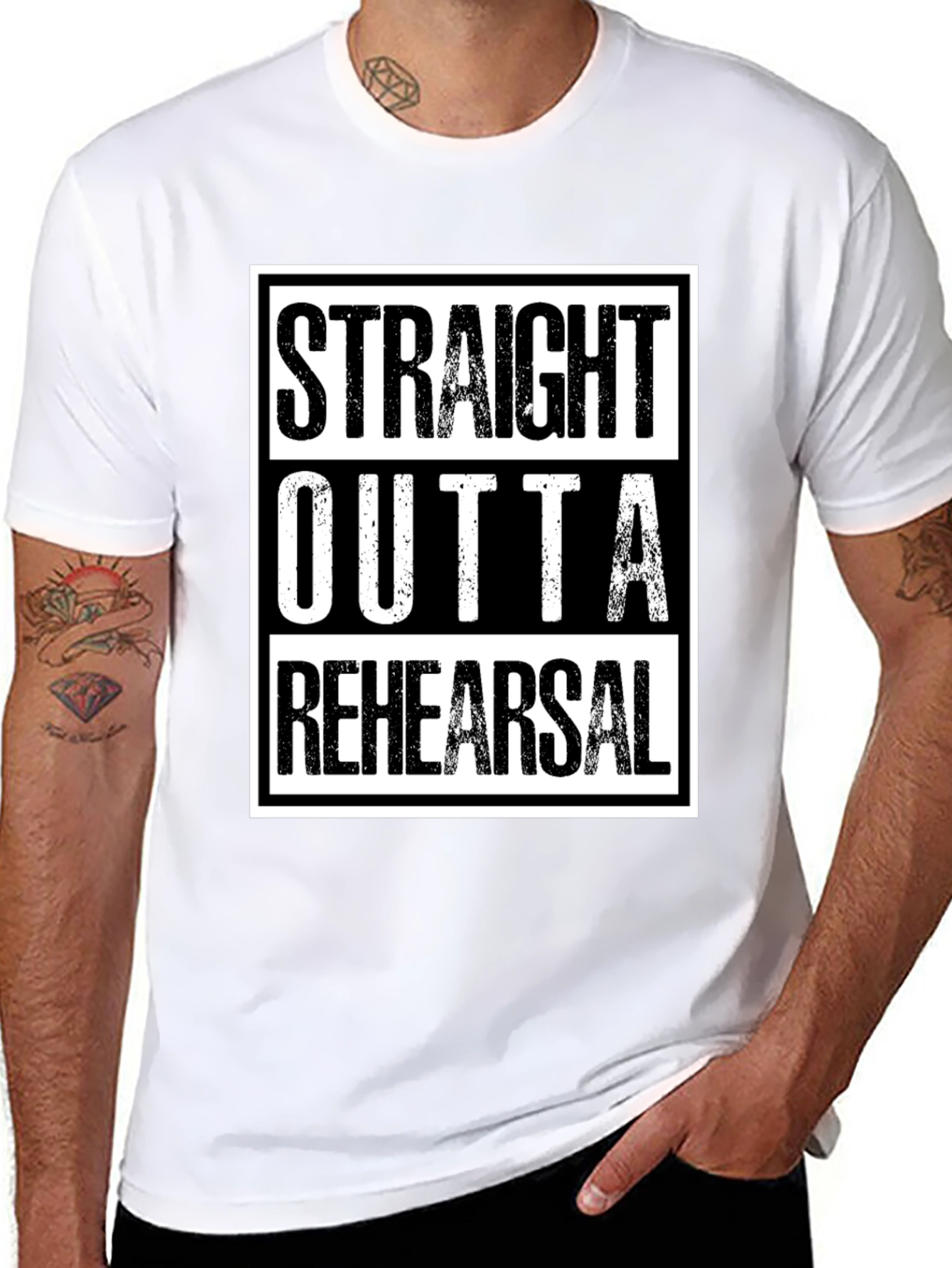 Black Straight Outta Rehearsal Graphic Tee view 8