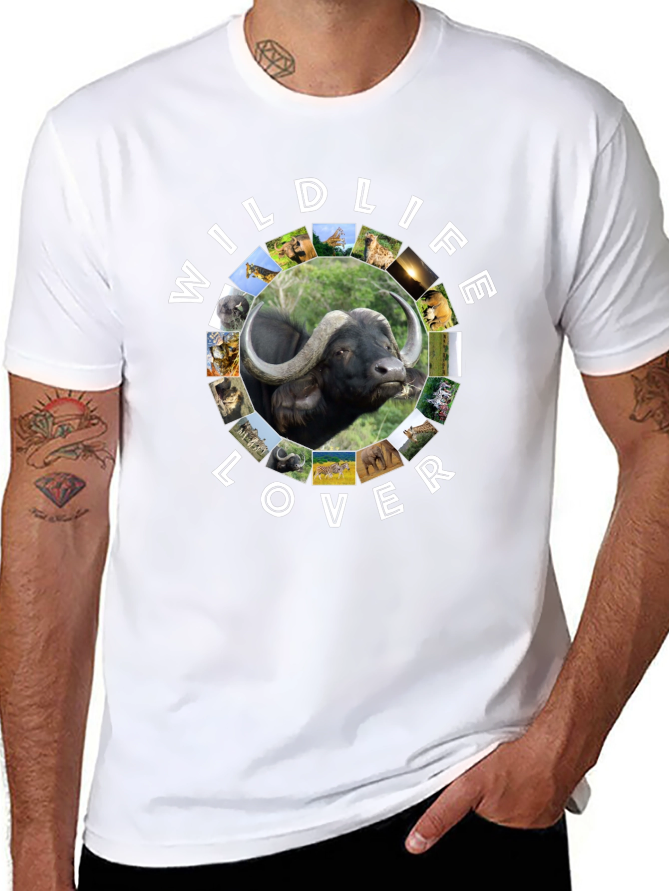 Black Wildlife Lover Graphic Tee - Black view 8