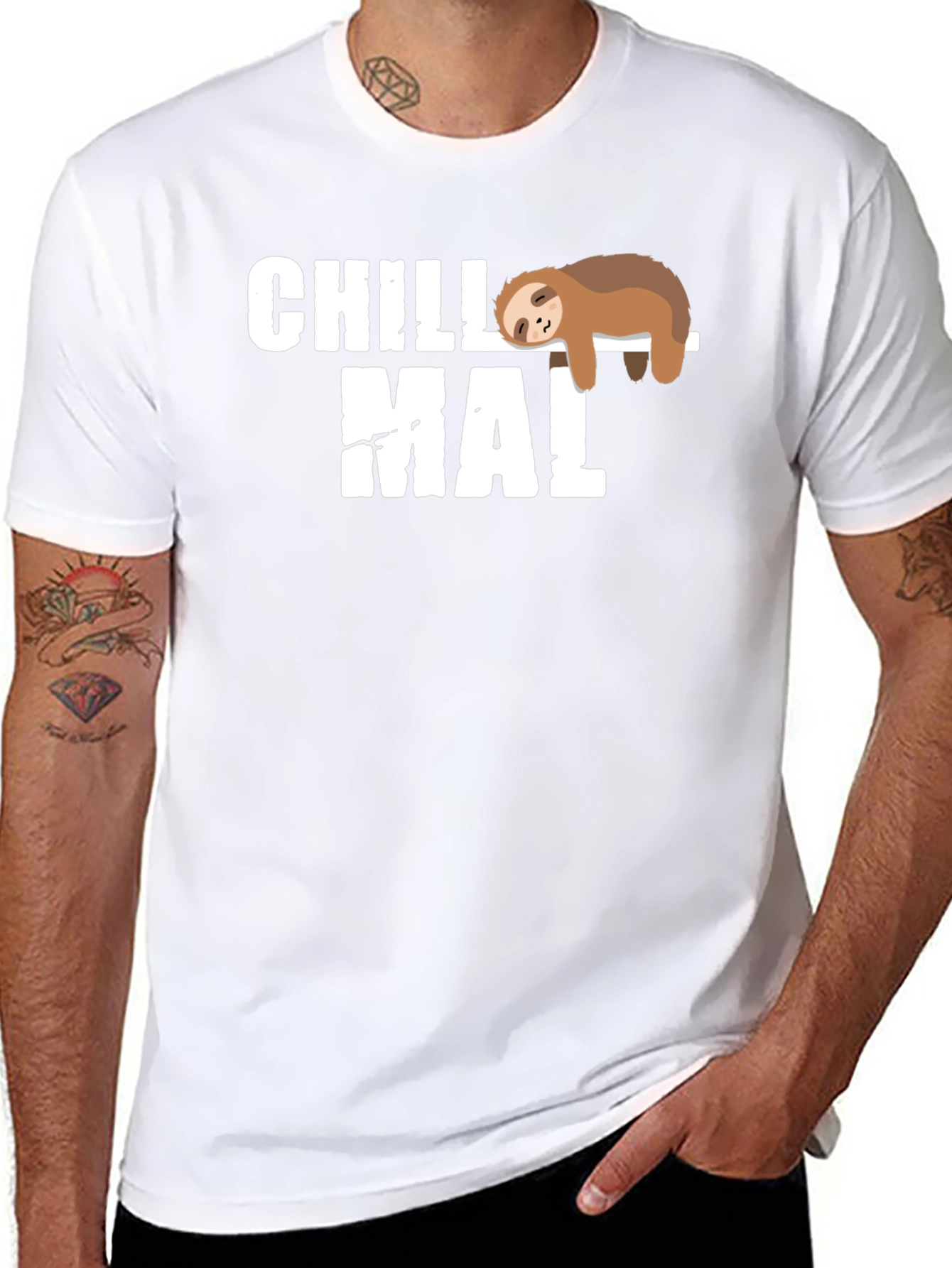 Black Chill Mal Sloth T-Shirt - Relaxed Fit view 8