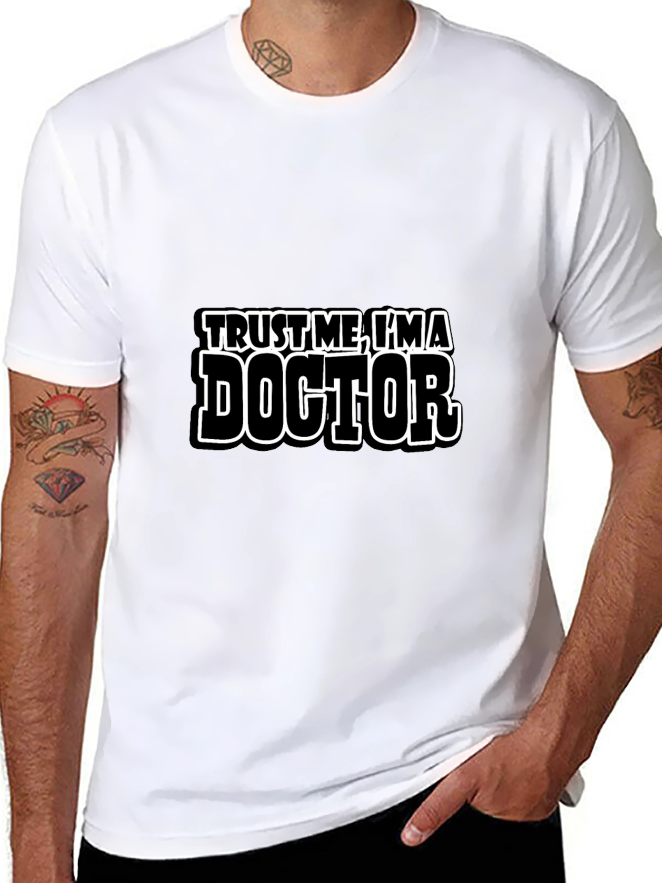 Black Trust Me I'm A Doctor Novelty Graphic Tee view 8