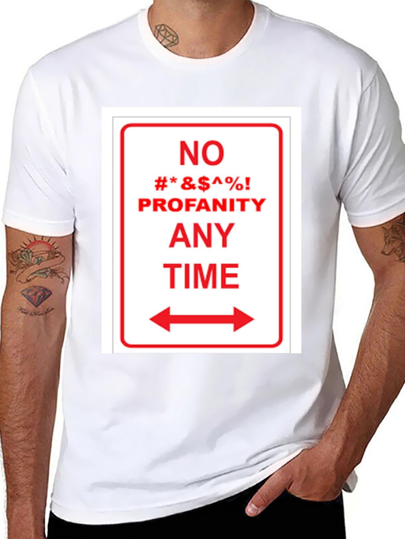 Black No Profanity Anytime Graphic Tee view 8