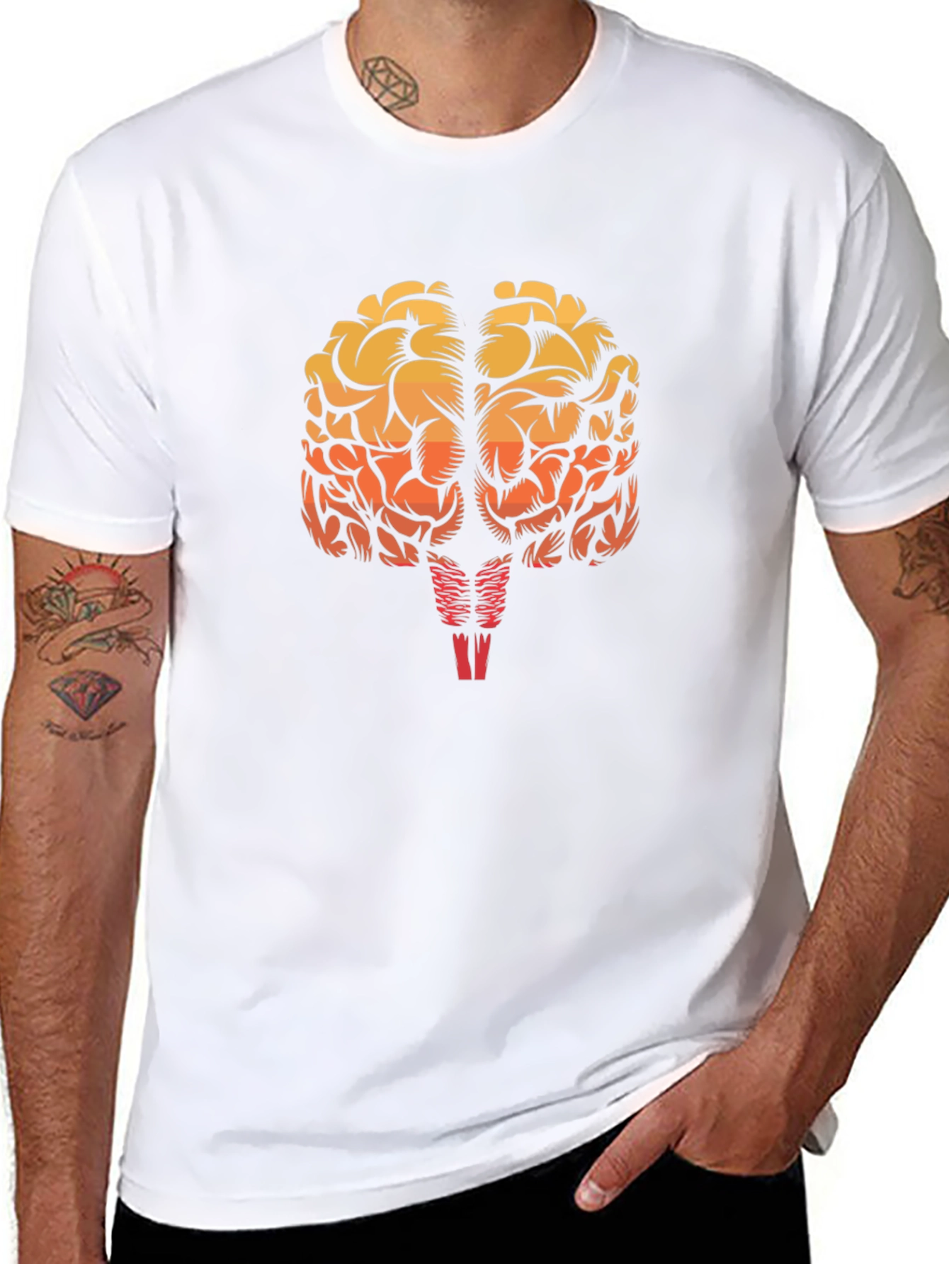 Black Brain Graphic Black T-Shirt - Smart & Stylish view 8