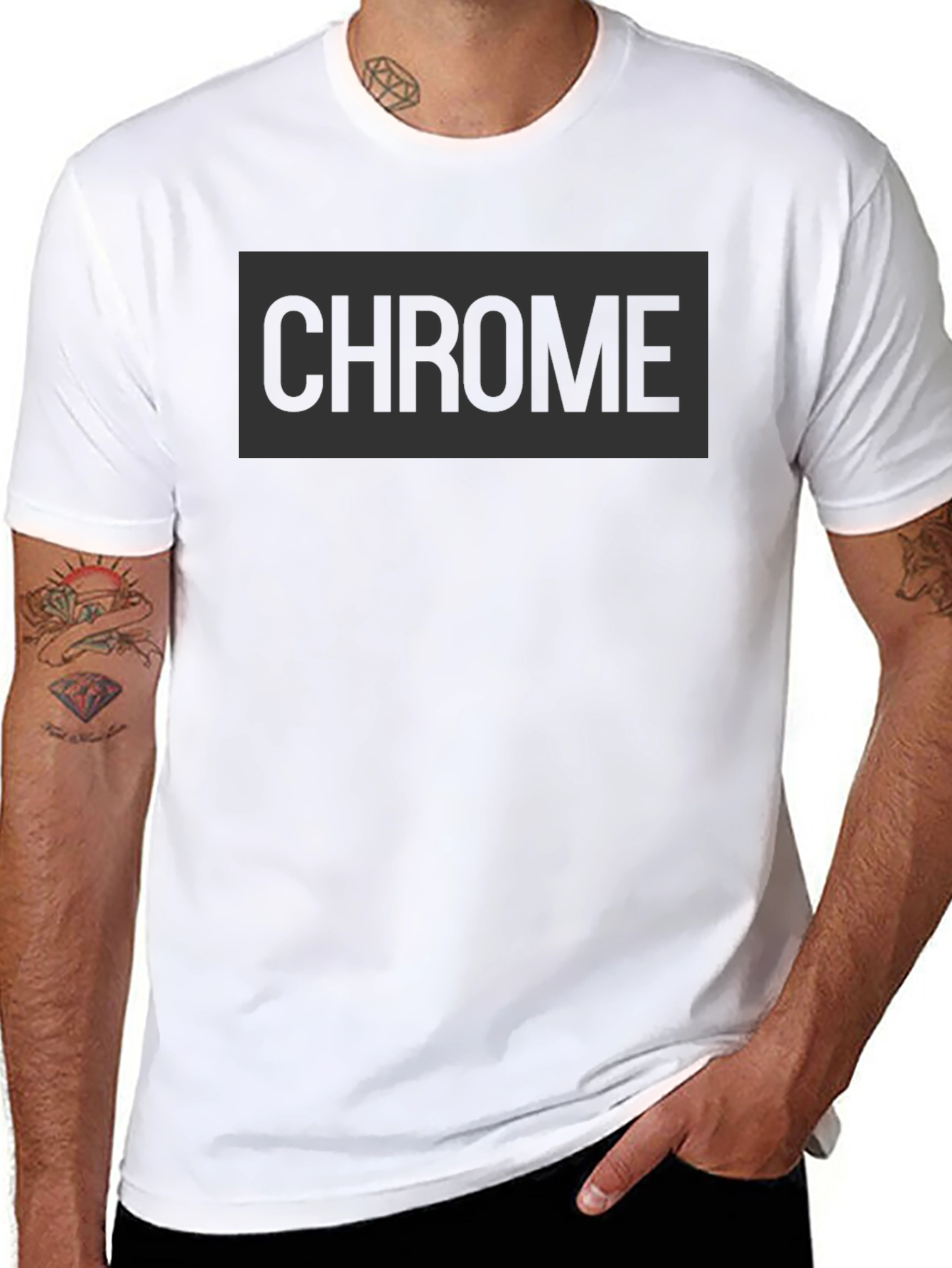 Black Chrome Graphic Print Tee - Casual Style view 8