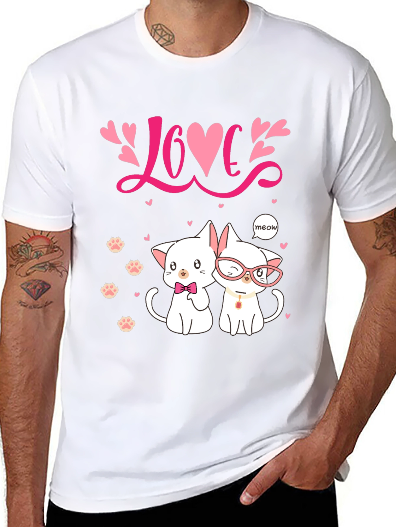 Black Cat Love T-Shirt view 8