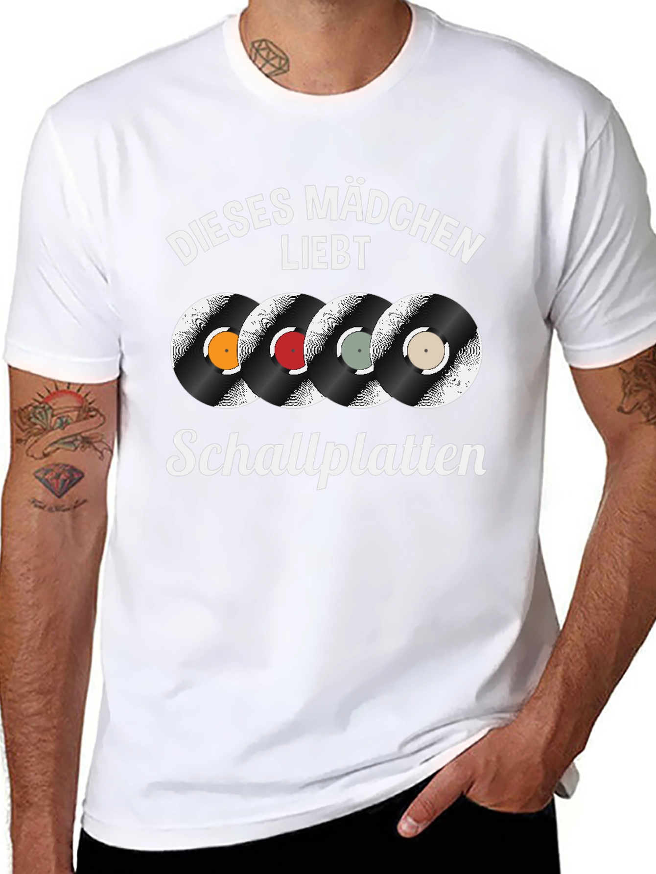 Black Vinyl Record Lover T-Shirt - Dieses Mädchen Liebt Schallplatten view 8