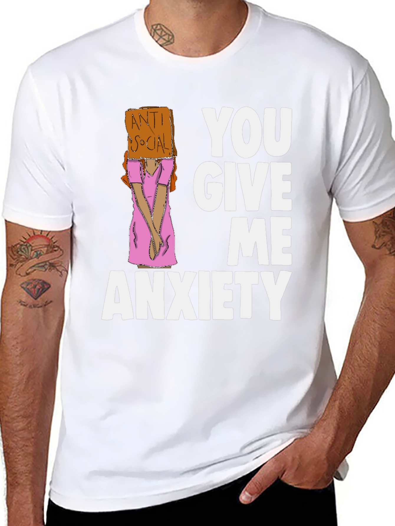 Black You Give Me Anxiety Graphic Tee view 8