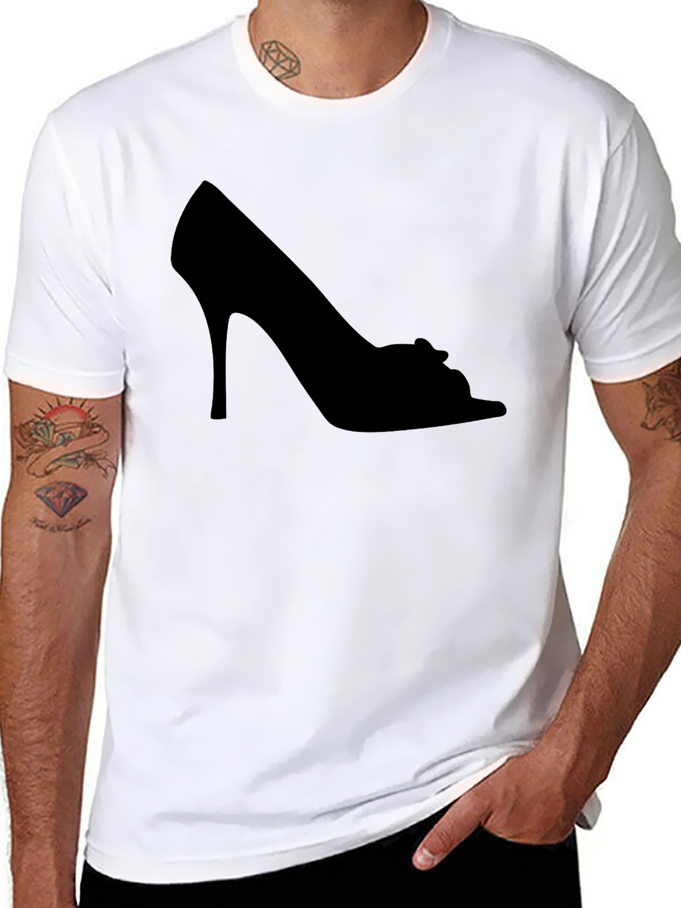 Black High Heel Silhouette T-Shirt view 8