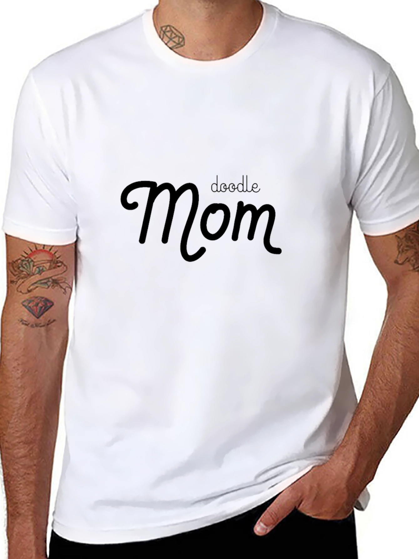 Black Doodle Mom Black T-Shirt - Stylish Casual Wear view 8