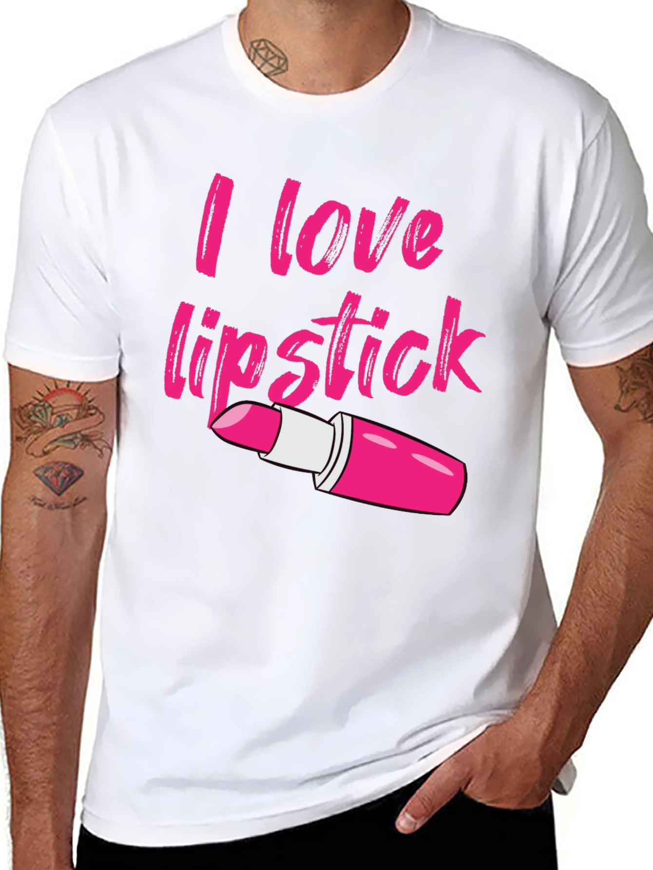 Black I Love Lipstick Graphic Tee - Unisex Cotton Blend view 8