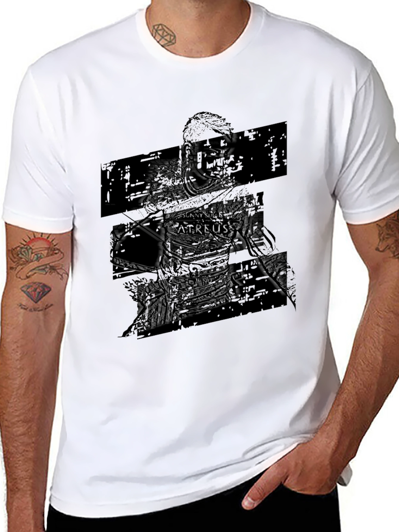 Black Graphic Print Black T-Shirt view 8