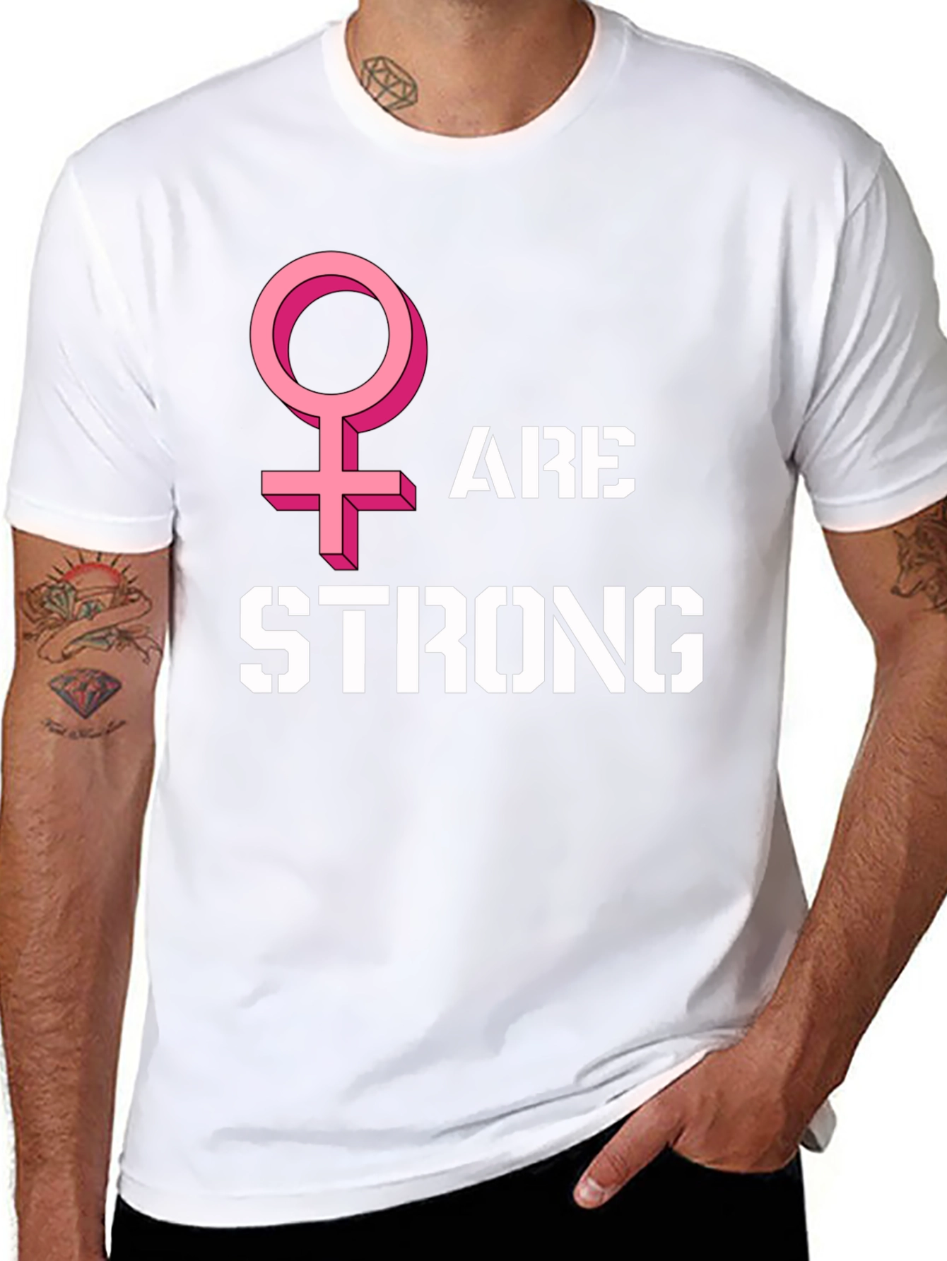 Women Are Strong Graphic Tee - Black - 8