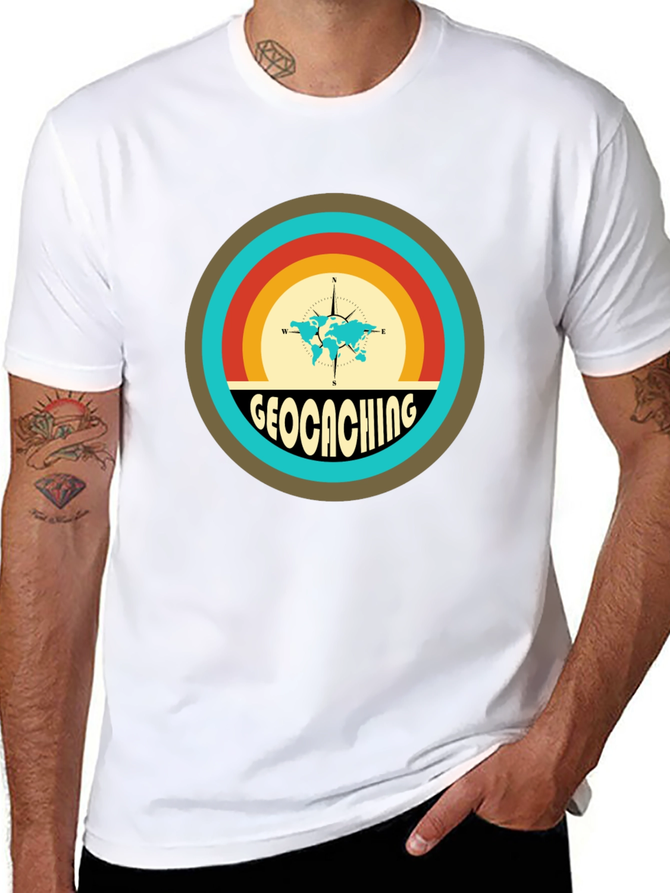 Black Geocaching Graphic Tee - Adventure Awaits! view 8