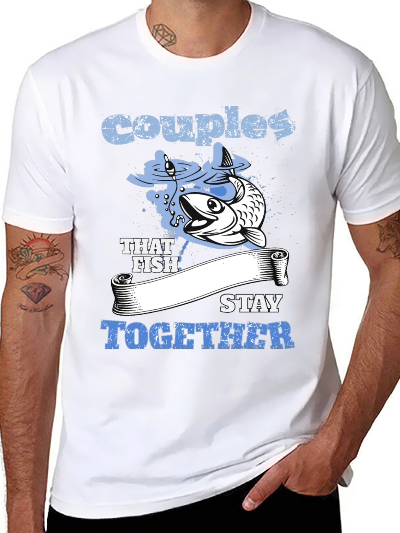 Black Couples That Fish Stay Together Graphic Tee view 8